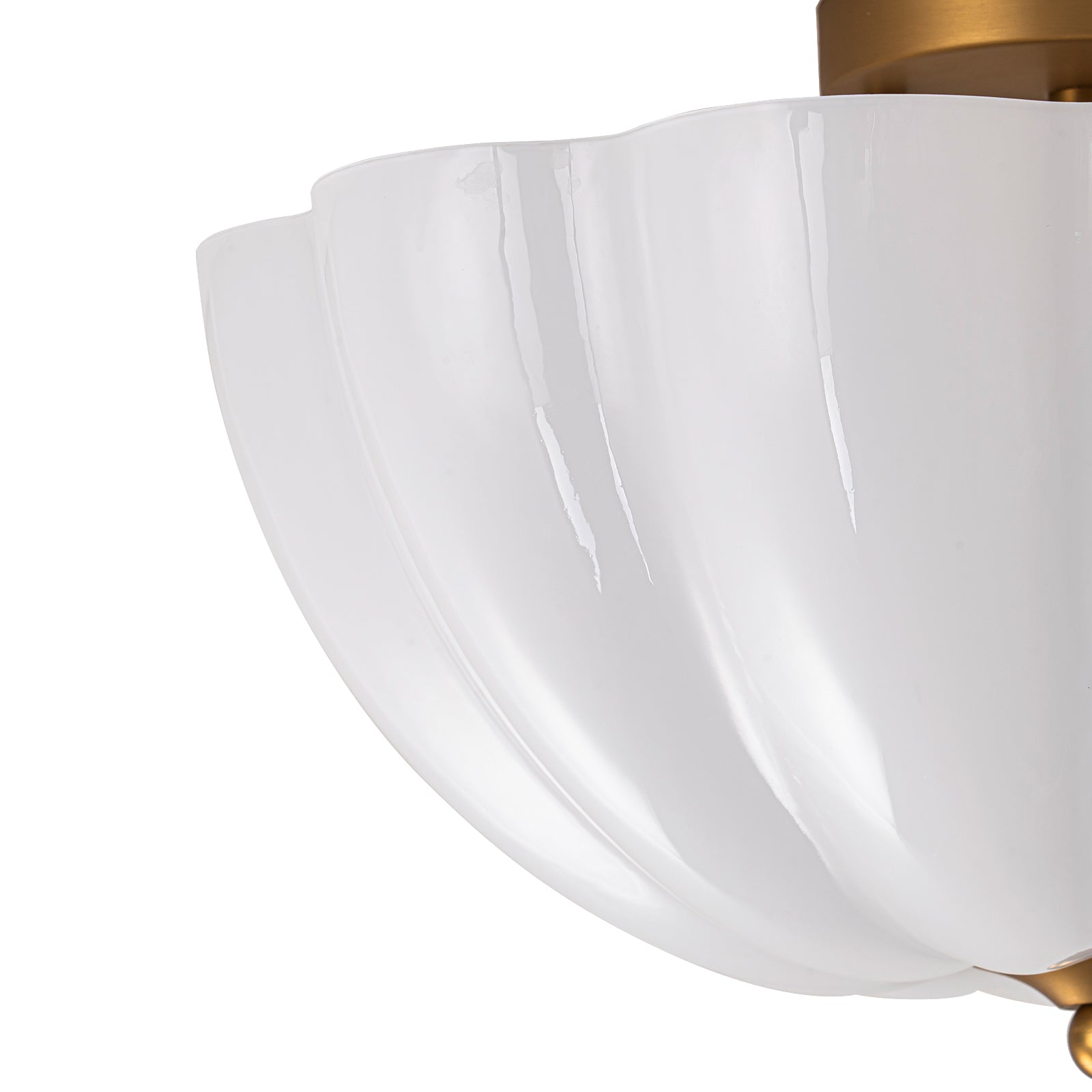 Glowlings 3-flammige Vintage-Deckenleuchte, 40,6 cm breit, mattiertes Wolkenglas, halbbündige Montage