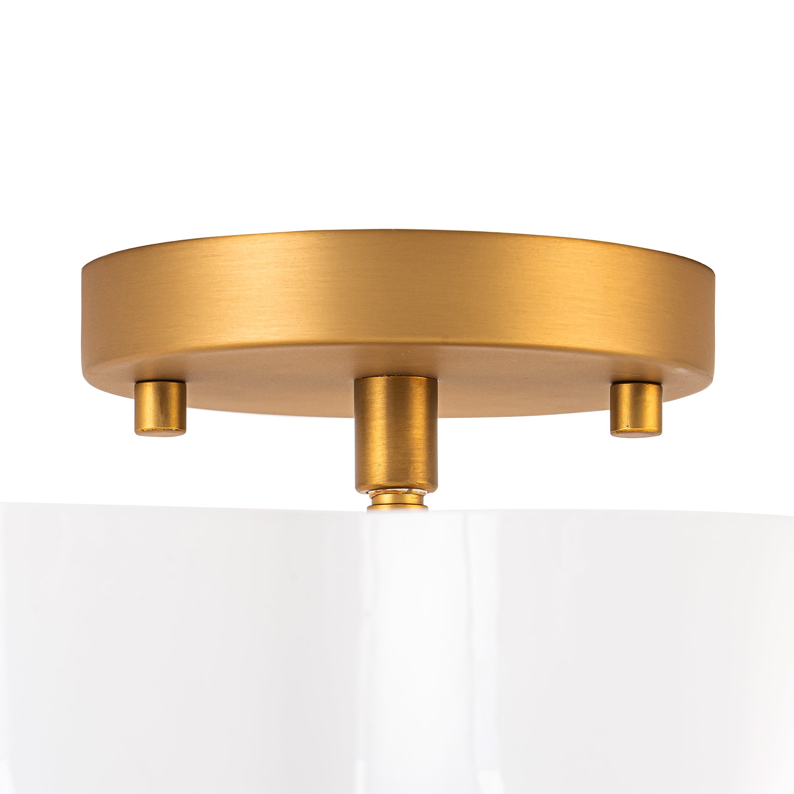 Glowlings 3-flammige Vintage-Deckenleuchte, 40,6 cm breit, mattiertes Wolkenglas, halbbündige Montage