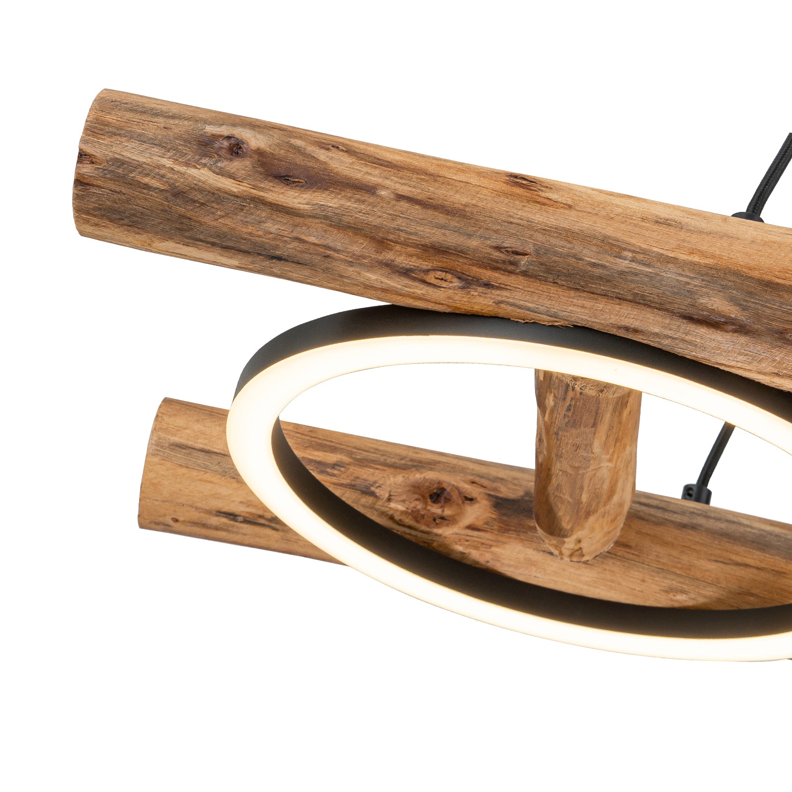 Glowlings 3-Light Vintage 43"Wide Rectangular LED Linear Wooden Pendant Light Island Light