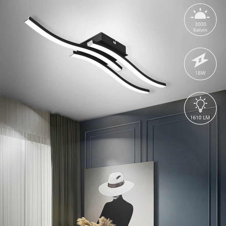 Glowlings 3-Light Minimalist LED Visual Comfort Flush Mount