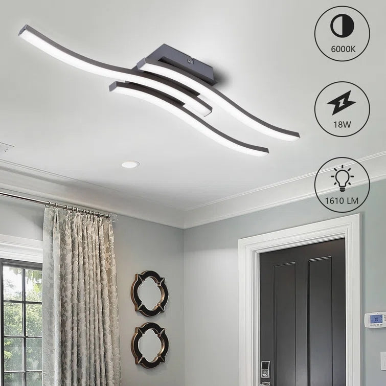 Glowlings 3-Light Minimalist LED Visual Comfort Flush Mount