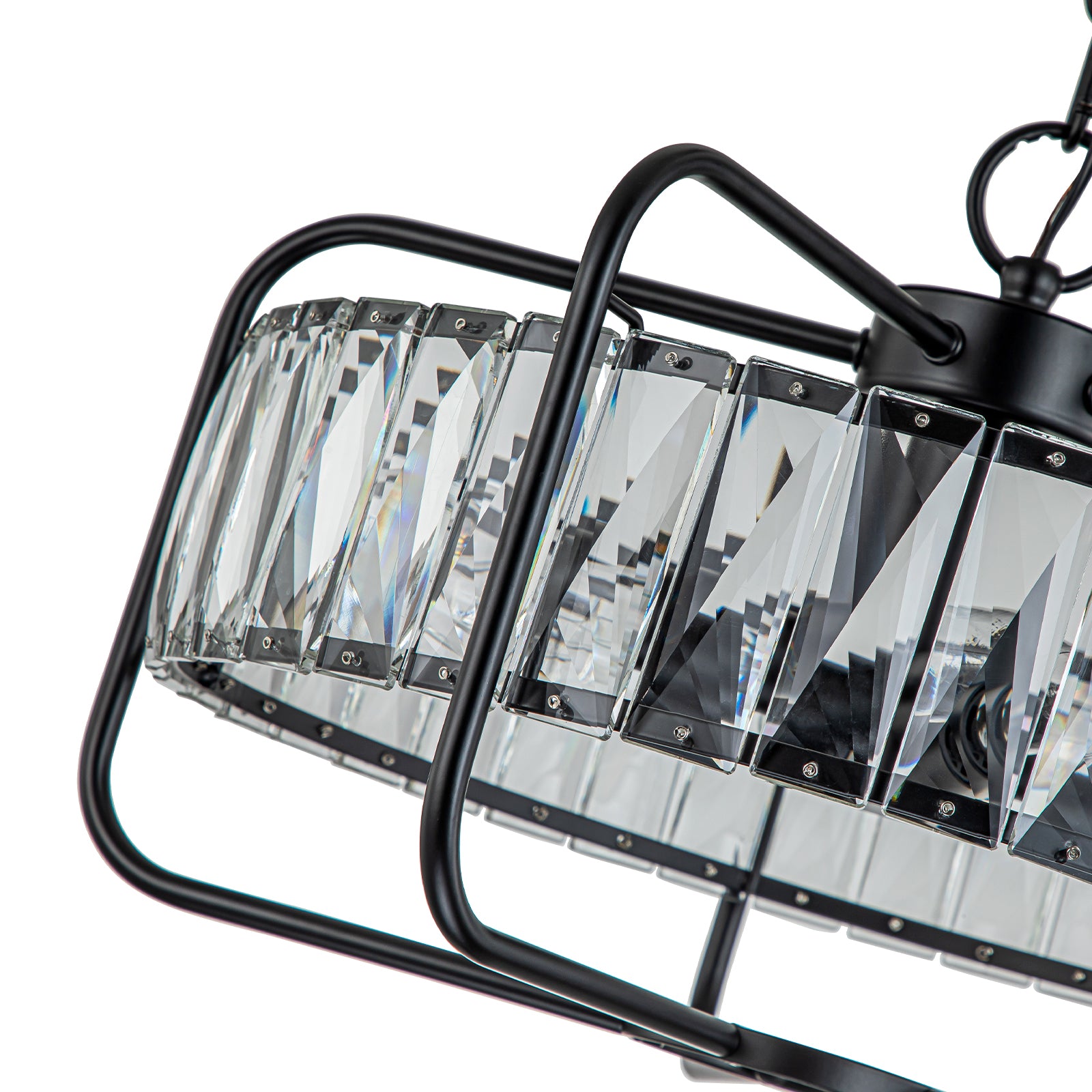 Glowlings 4-Light Modern Metal Dimmable Crystal Drum Chandelier