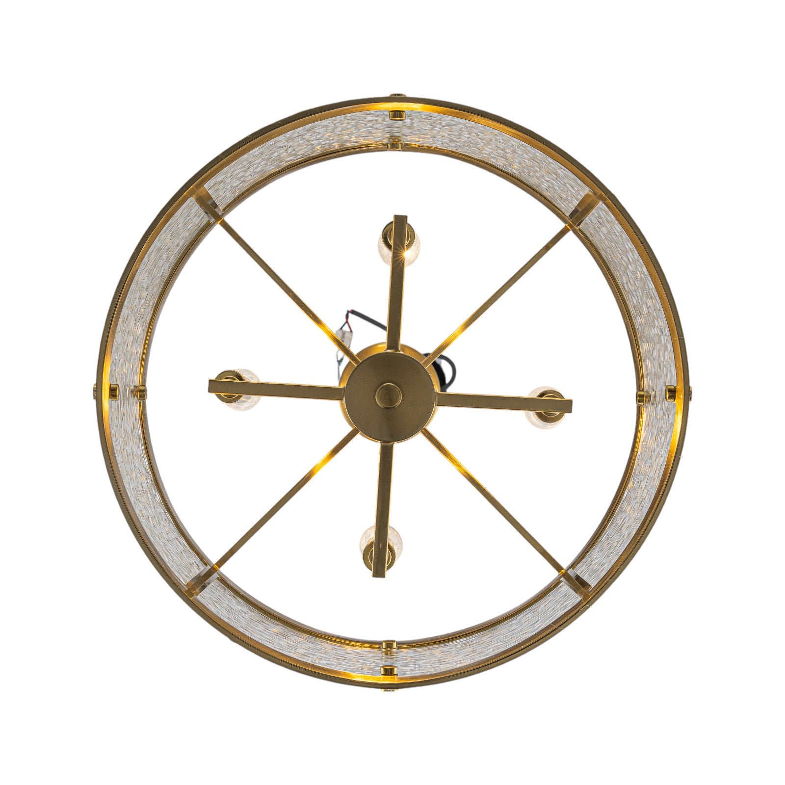 Glowlings 4-Light Farmhouse 16"Wide Drum Natural Rope Clear Hammered Glass Chandelier