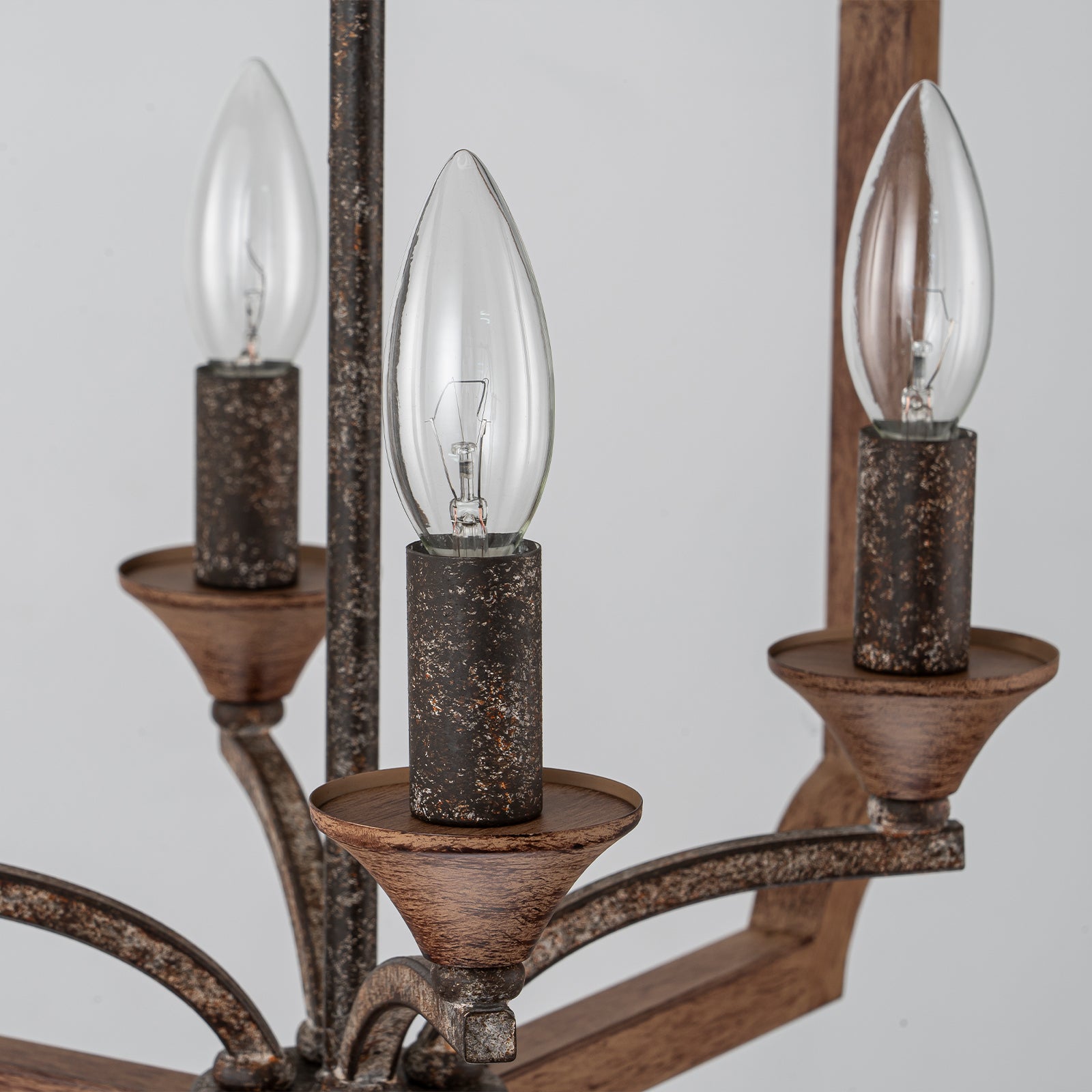 Glowlings 4-Light Farmhouse 20"Wide Lantern Rust Distressed Wood Pendant Light