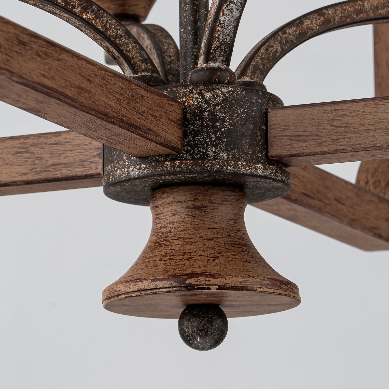 Glowlings 4-Light Farmhouse 20"Wide Lantern Rust Distressed Wood Pendant Light