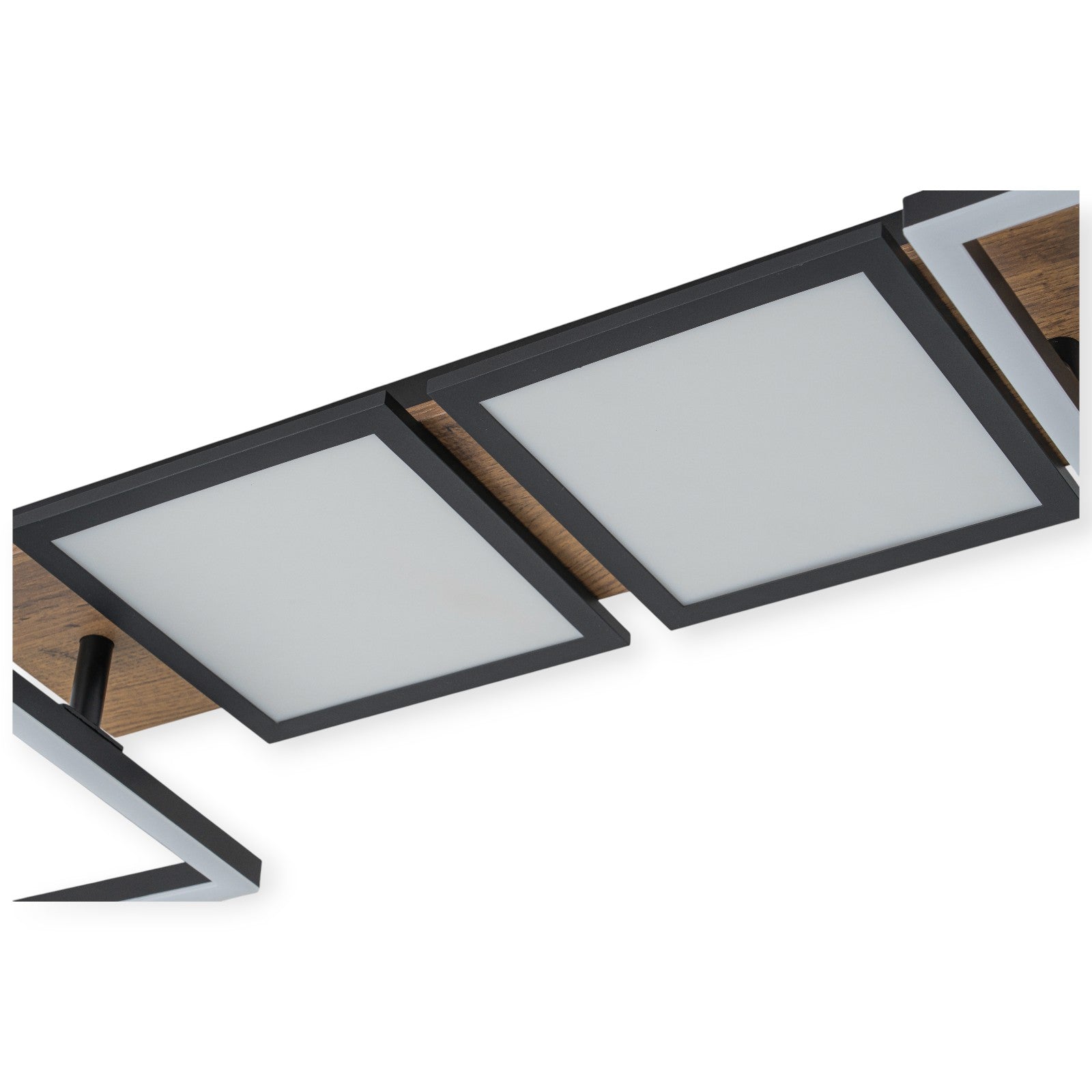 Glowlings 4-Light Farmhouse 39"Wide Large 360° Rotated Square LED Wood Flush Mount