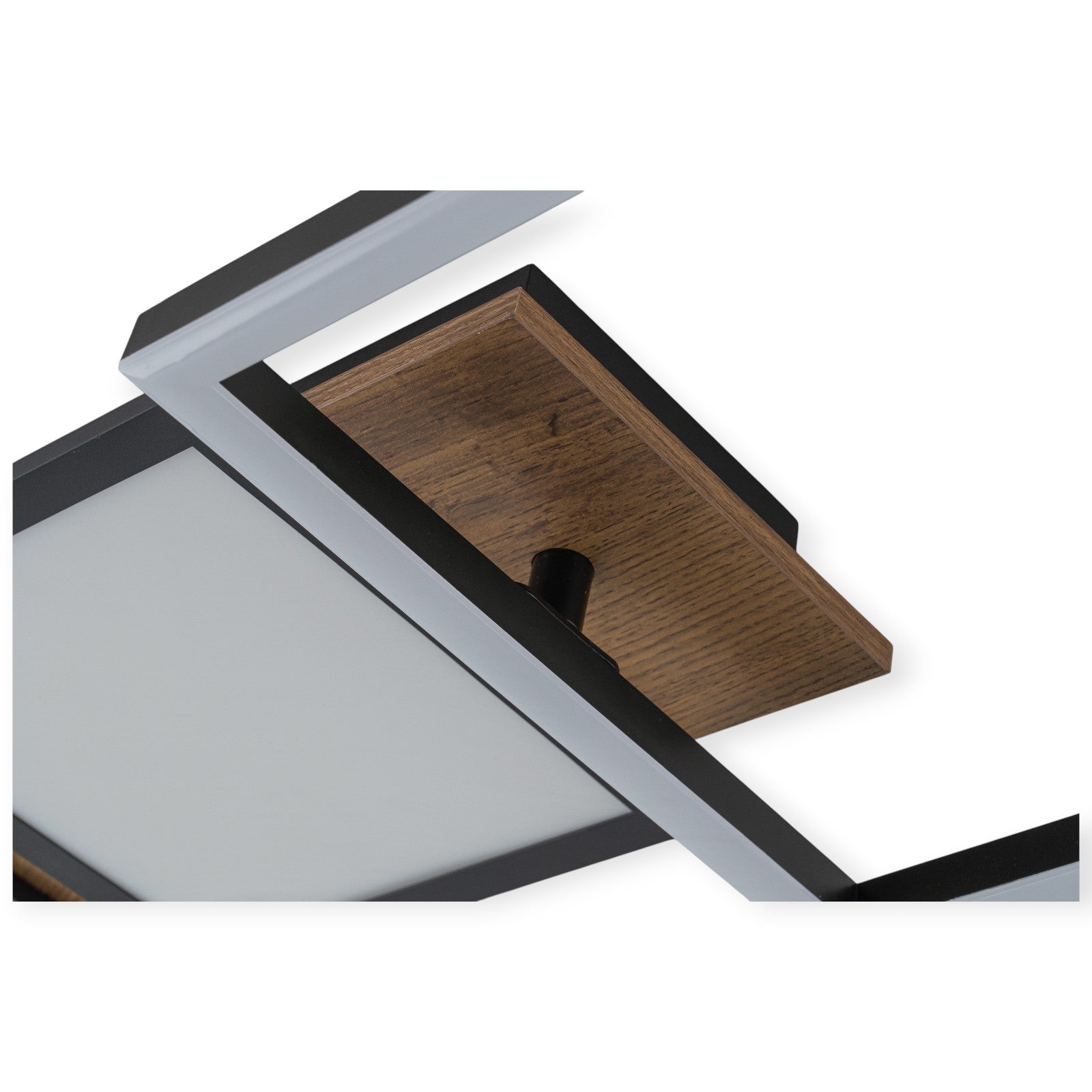 Glowlings 4-Light Farmhouse 39"Wide Large 360° Rotated Square LED Wood Flush Mount