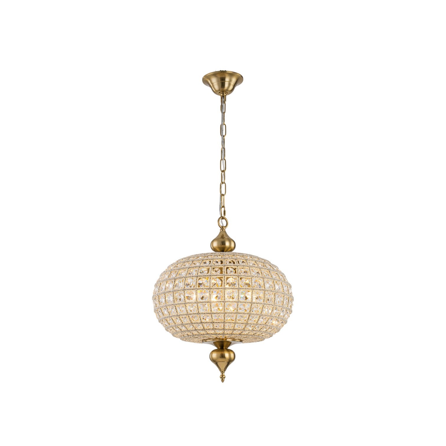 Glowlings 4-Light Empire Vintage 16"Wide Brass/Black Globe Crystal Chandelier