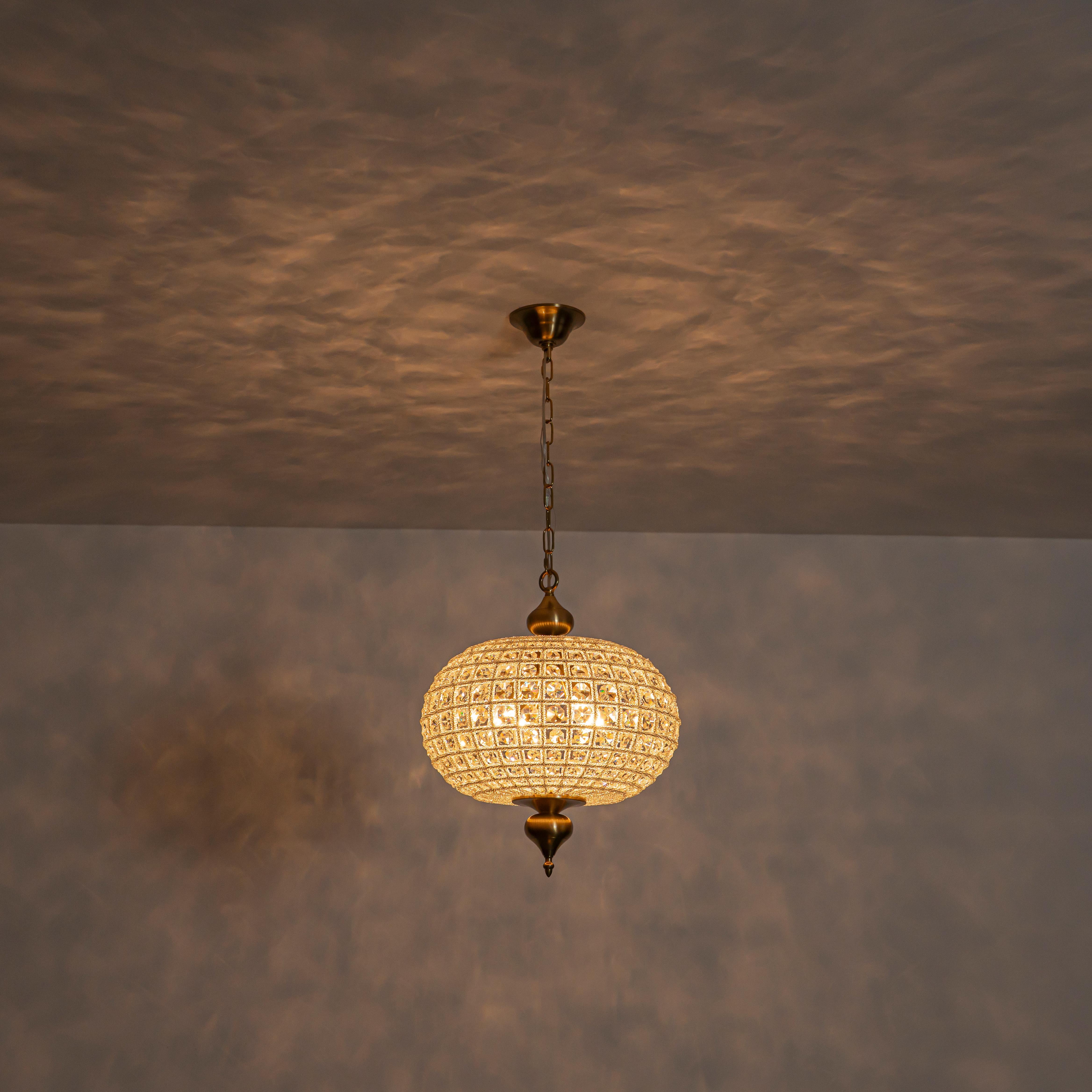 Glowlings 4-Light Empire Vintage 16"Wide Brass/Black Globe Crystal Chandelier