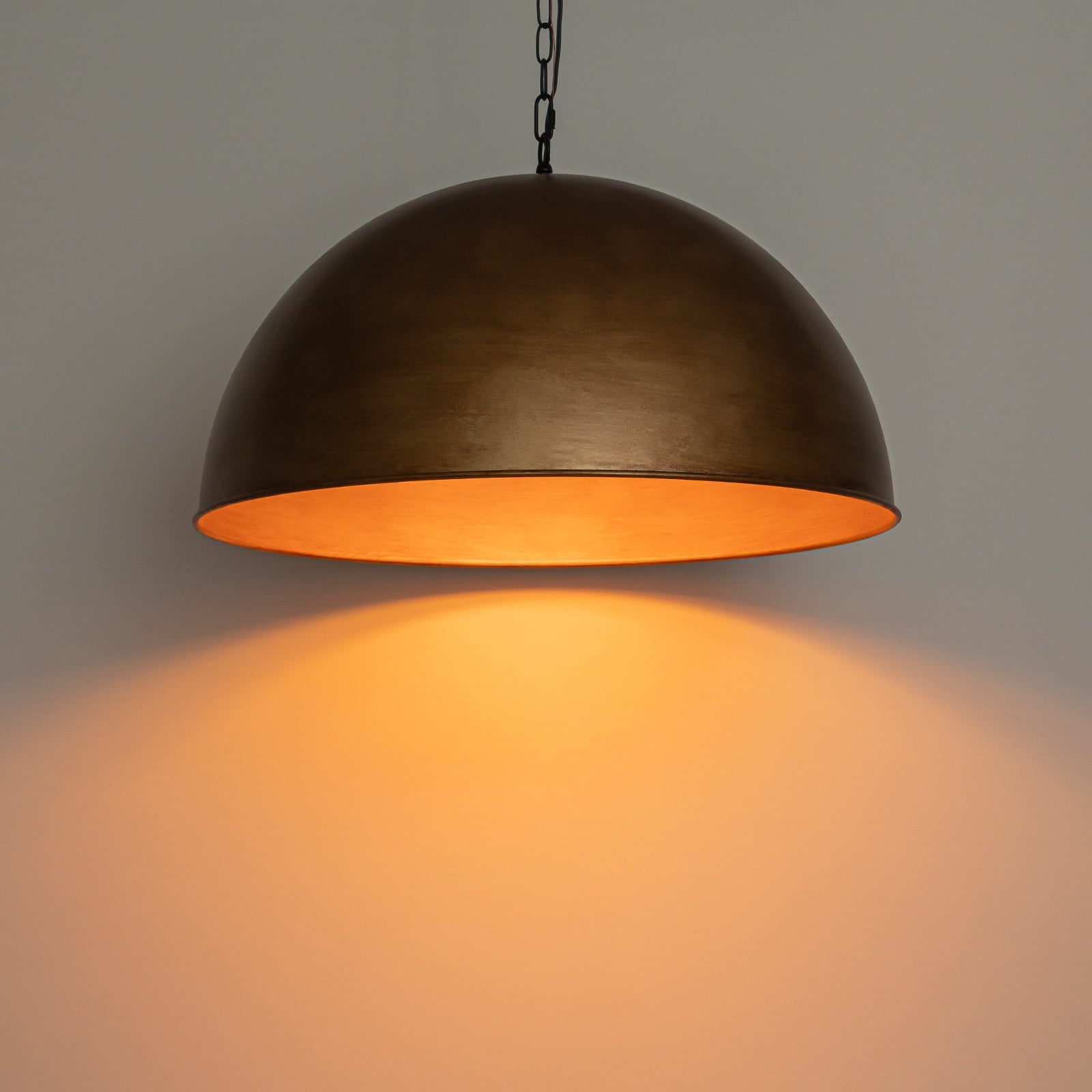 Glowlings 4-Light Industrial 24"Wide Large Metal Antique Brass Copper Dome Pendant Light
