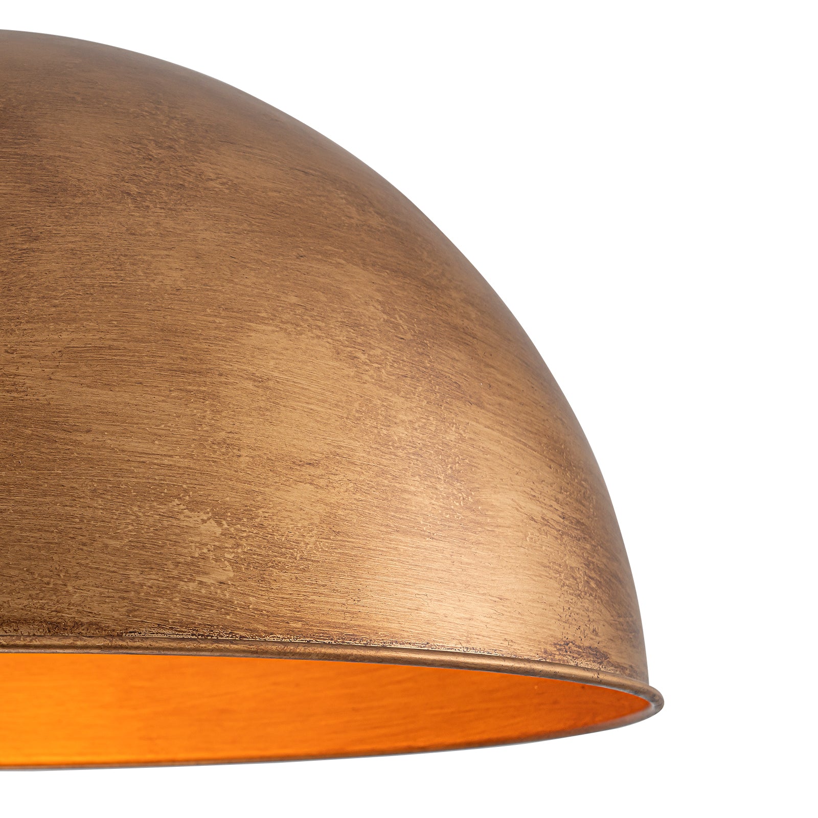 Glowlings 4-Light Industrial 24"Wide Large Metal Antique Brass Copper Dome Pendant Light