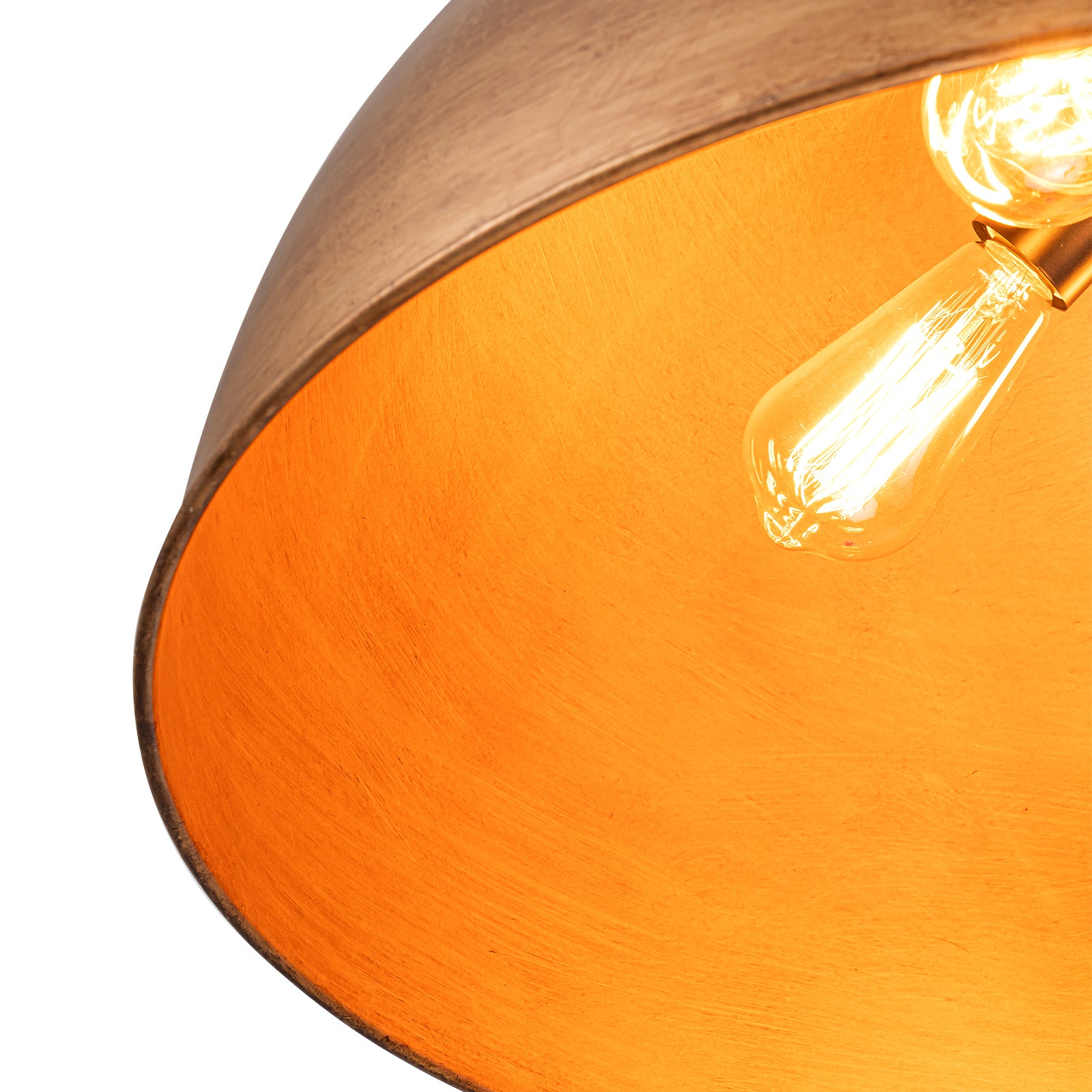 Glowlings 4-Light Industrial 24"Wide Large Metal Antique Brass Copper Dome Pendant Light