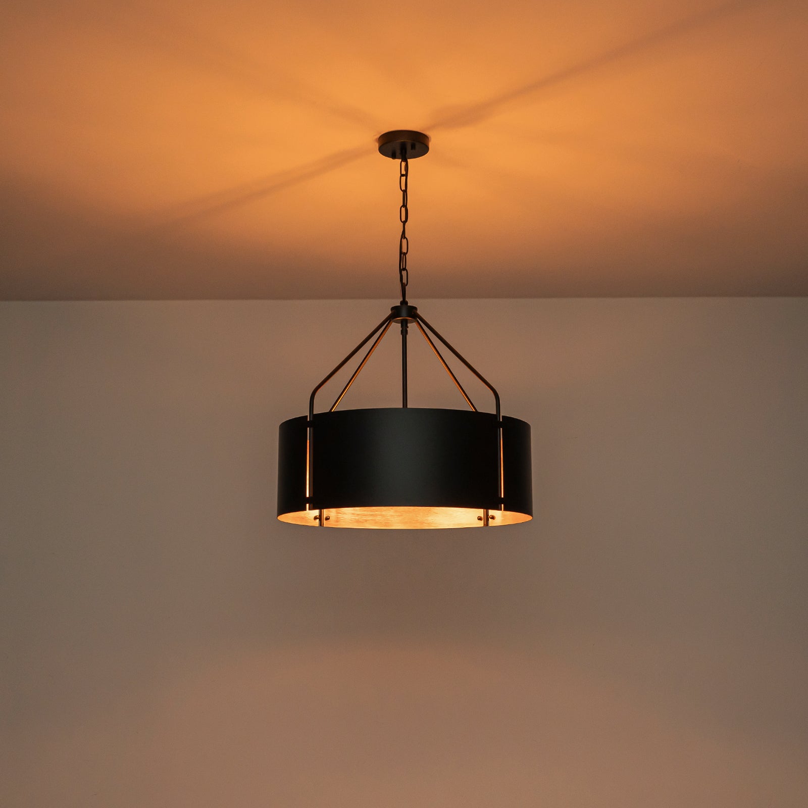 Glowlings 4-Light Industrial 22"Wide Large Rustic Bronze Metal Drum Pendant Light