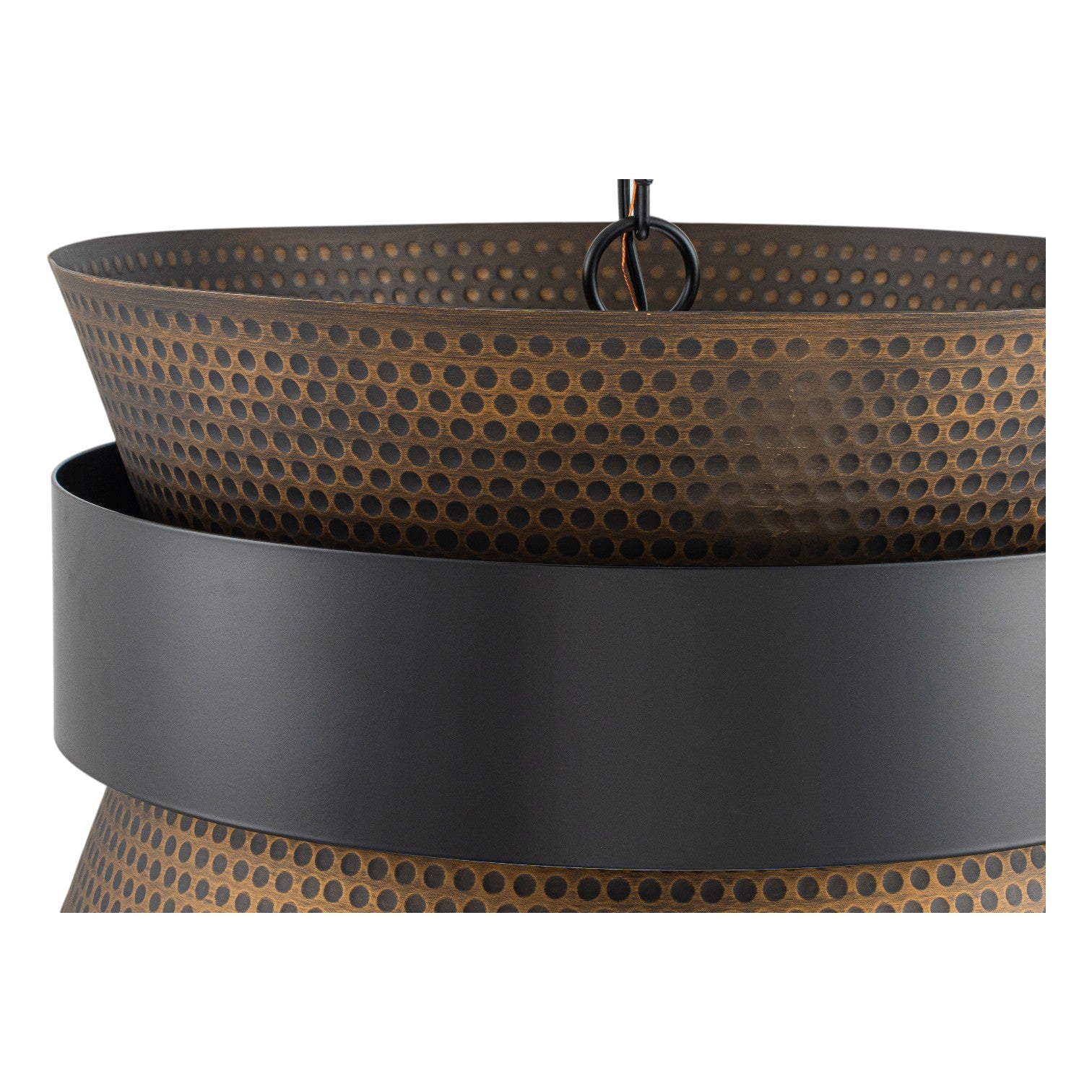 Glowlings 4-Light Industrial 20"Wide Hammered Drum Pendant Light Oil Rubbed Bronze Chandelier with Mesh Shade
