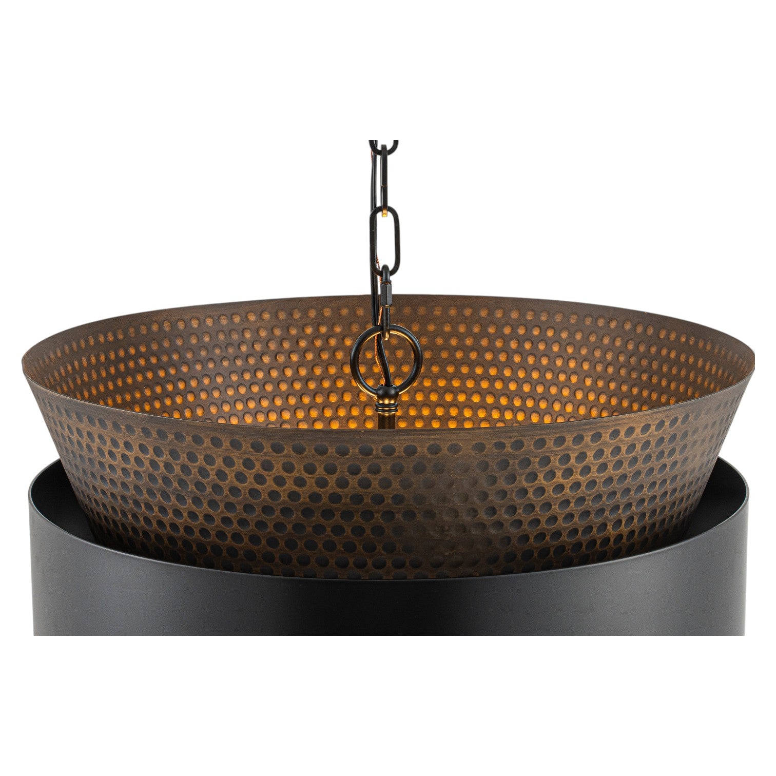 Glowlings 4-Light Industrial 20"Wide Hammered Drum Pendant Light Oil Rubbed Bronze Chandelier with Mesh Shade