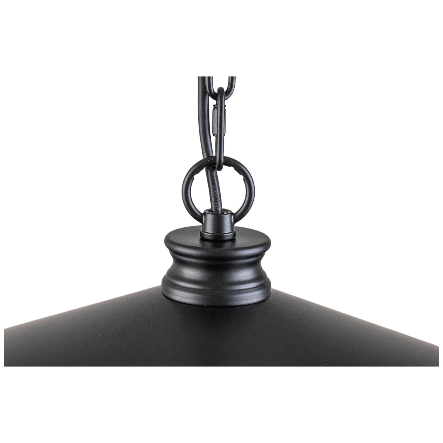 Glowlings 4-Light Industrial Rustic Black Metal Dome Chandelier with Gold Interior Island Pendant Light