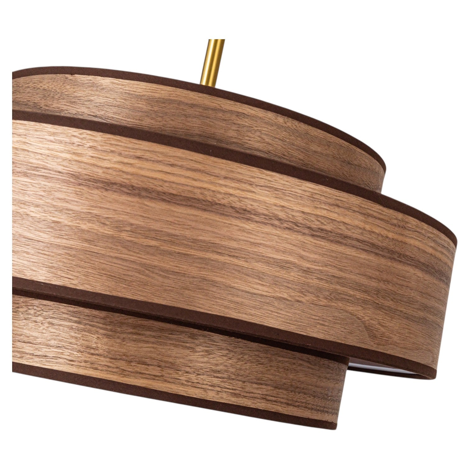 Glowlings 4-Light Modern 20"Wide Walnut Wood Grain Tiered Fabric Shade Drum Chandelier