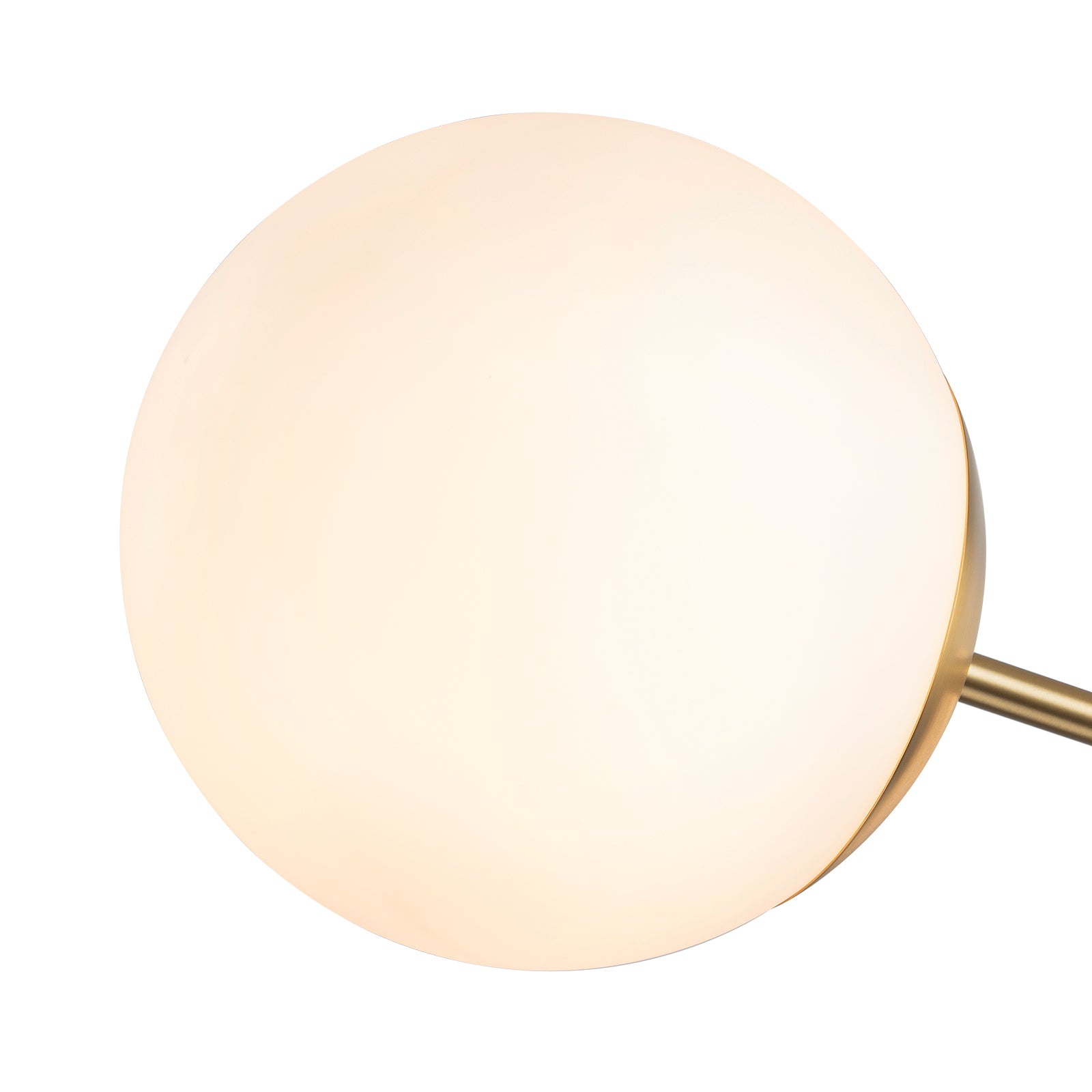 Glowlings 4-Light Modern 43"Wide Large Opal Glass Globe Brass Linear Pendant Light