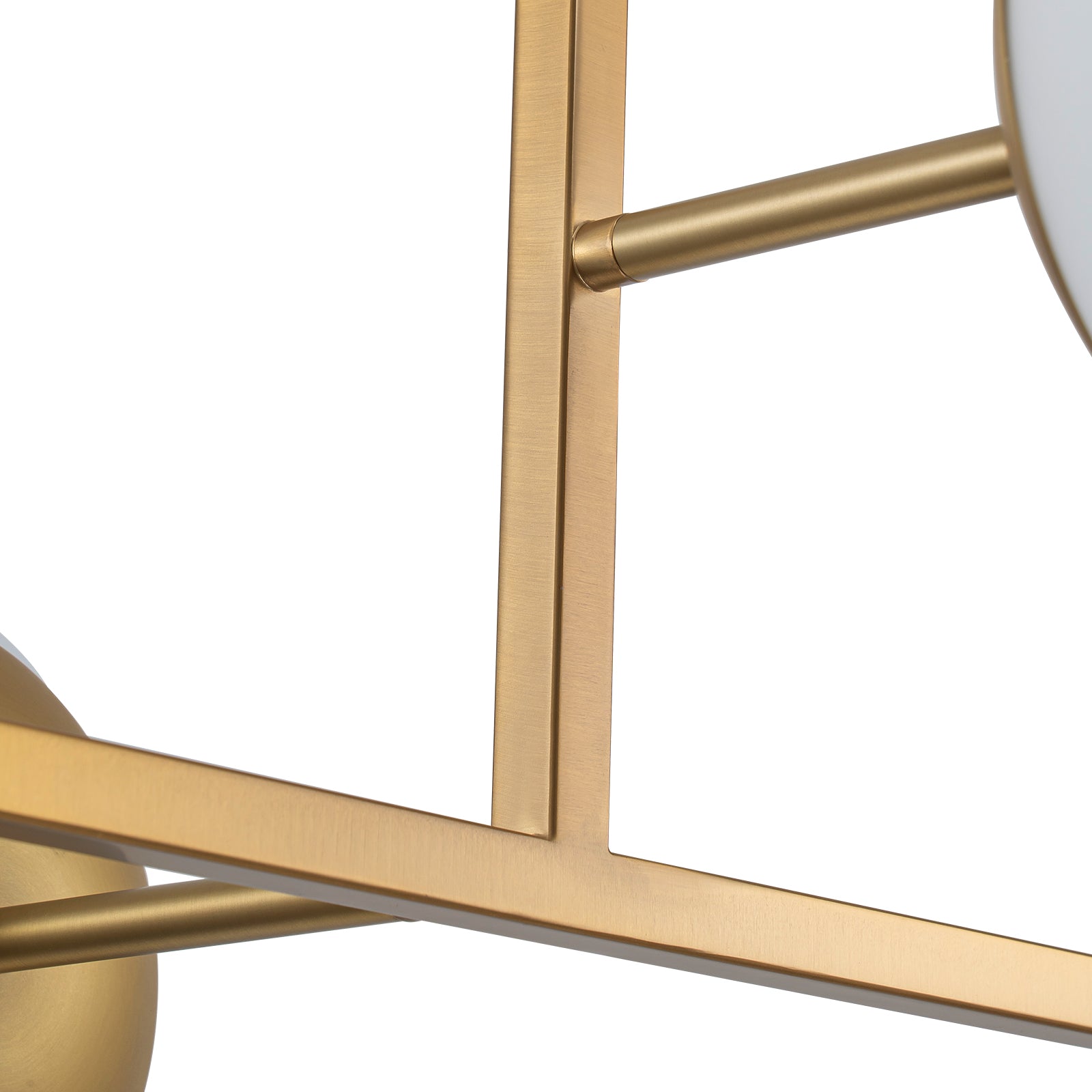 Glowlings 4-Light Modern 43"Wide Large Opal Glass Globe Brass Linear Pendant Light