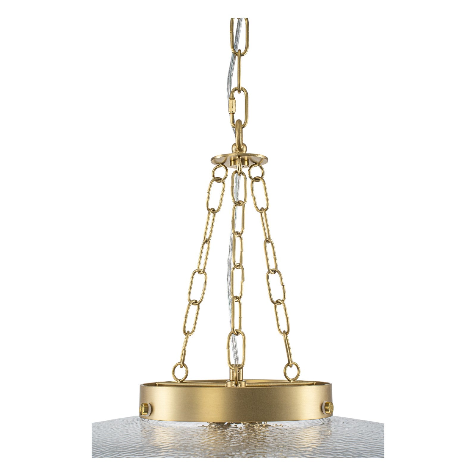 Glowlings 4-Light Modern 20"Wide Brass Glass Drum Chandelier,Textured Clear Water Ripple Glass Pendant Light