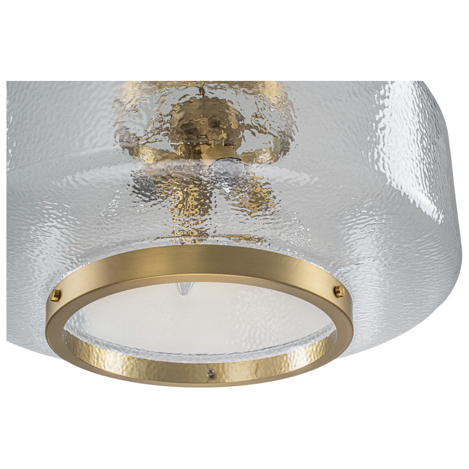 Glowlings 4-Light Modern 20"Wide Brass Glass Drum Chandelier,Textured Clear Water Ripple Glass Pendant Light