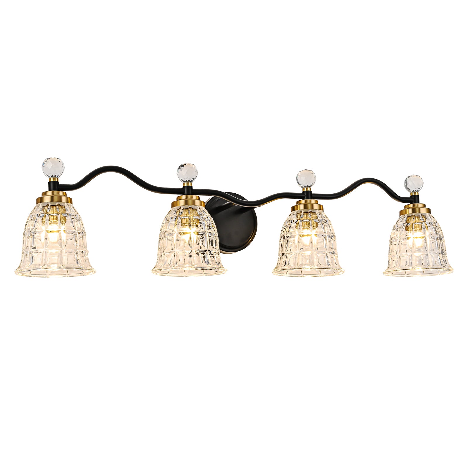 Glowlings 2/3/4/5-Light Modern Crystal Flower Shades Bathroom Vanity Light Over Mirror