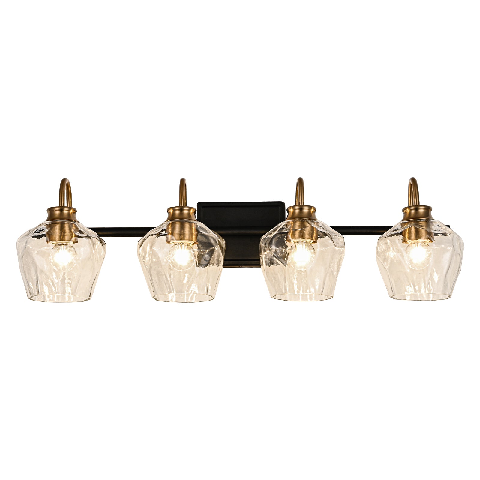 Glowlings 3/4-Light Modern Diamond-pattern Textured Glass Dimmable Bathroom Vanity Light