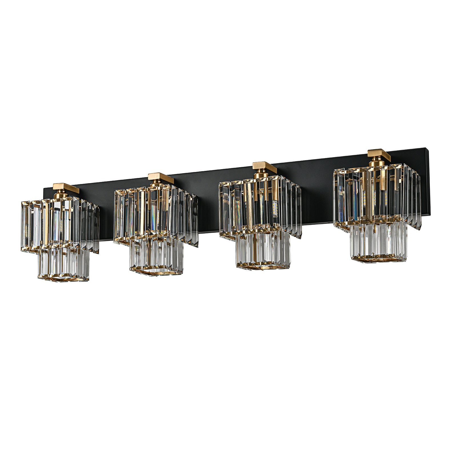 Glowlings 4/5-Light Modern Dimmable 2-Tier Crystal Bathroom Vanity Light