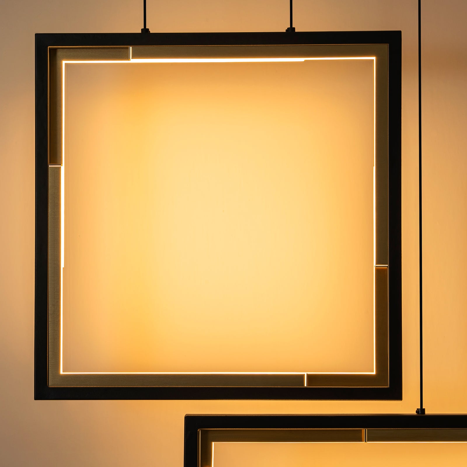Glowlings 4-Light Modern 39"Wide Geometric Integrated LED Linear Pendant Light Island Light