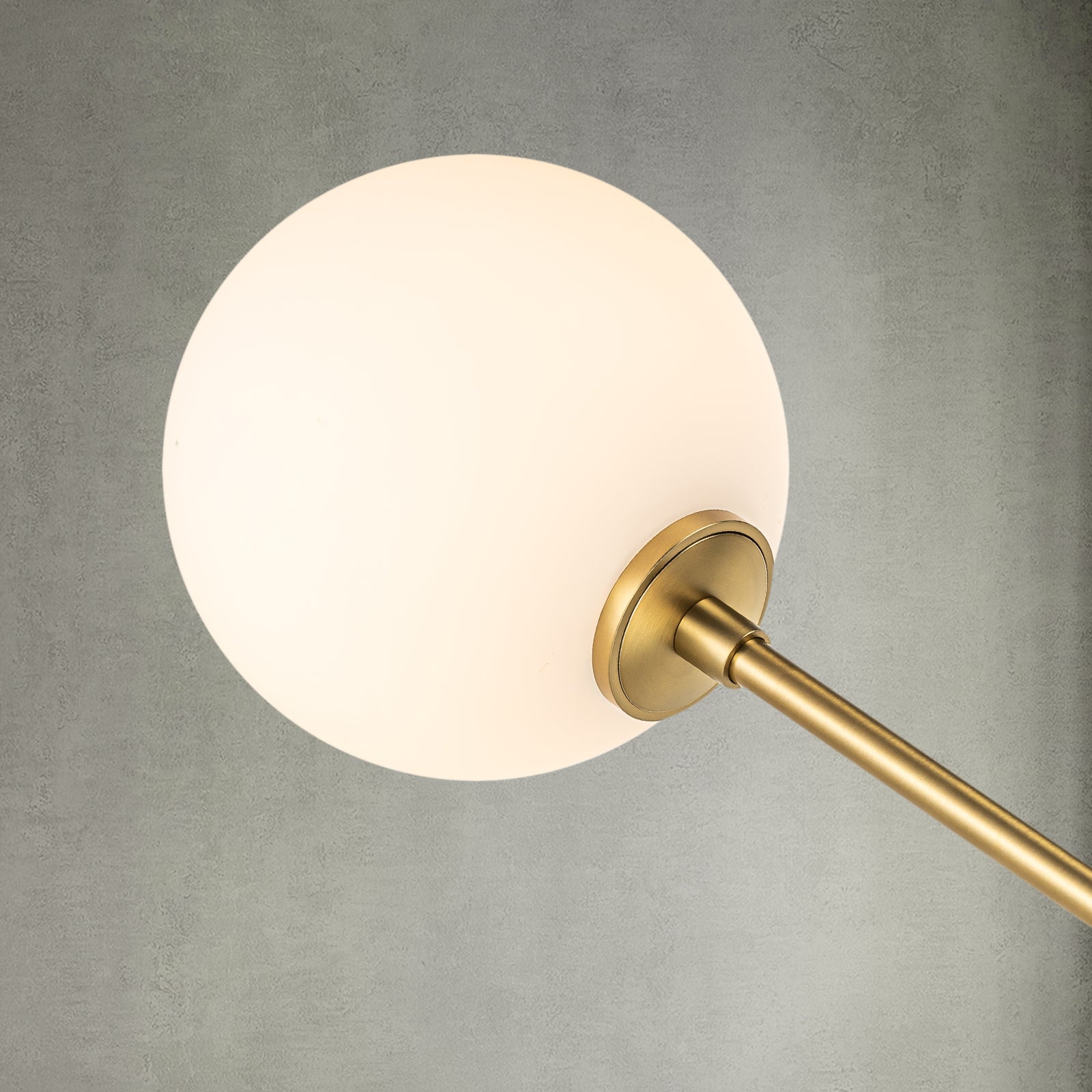 Glowlings 4-Light Modern Glam Globe Opal Glass Aged Brass Linear Pendant Light