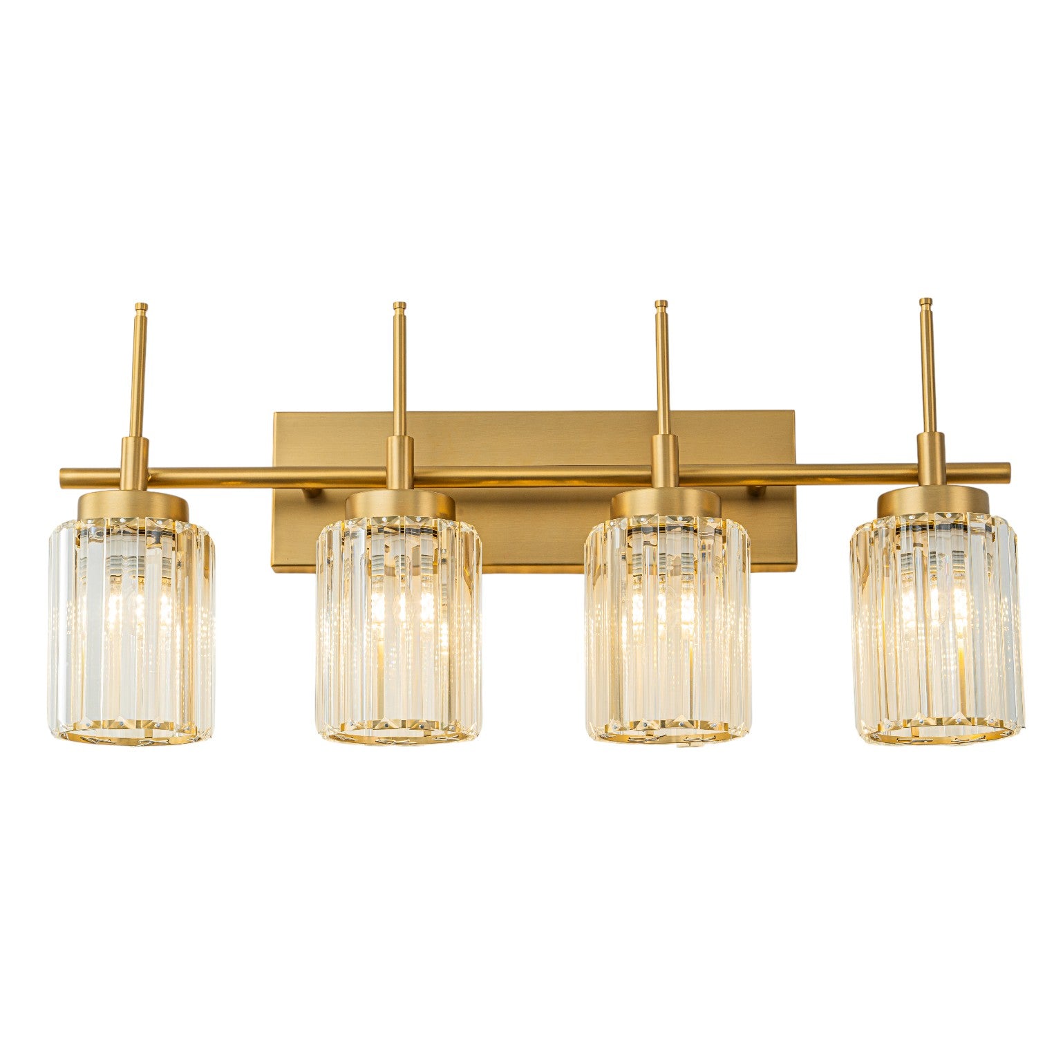 Glowlings 1/2/3/4/5-Light Modern Black/Gold Dimmable Round Crystal Bathroom Vanity Light