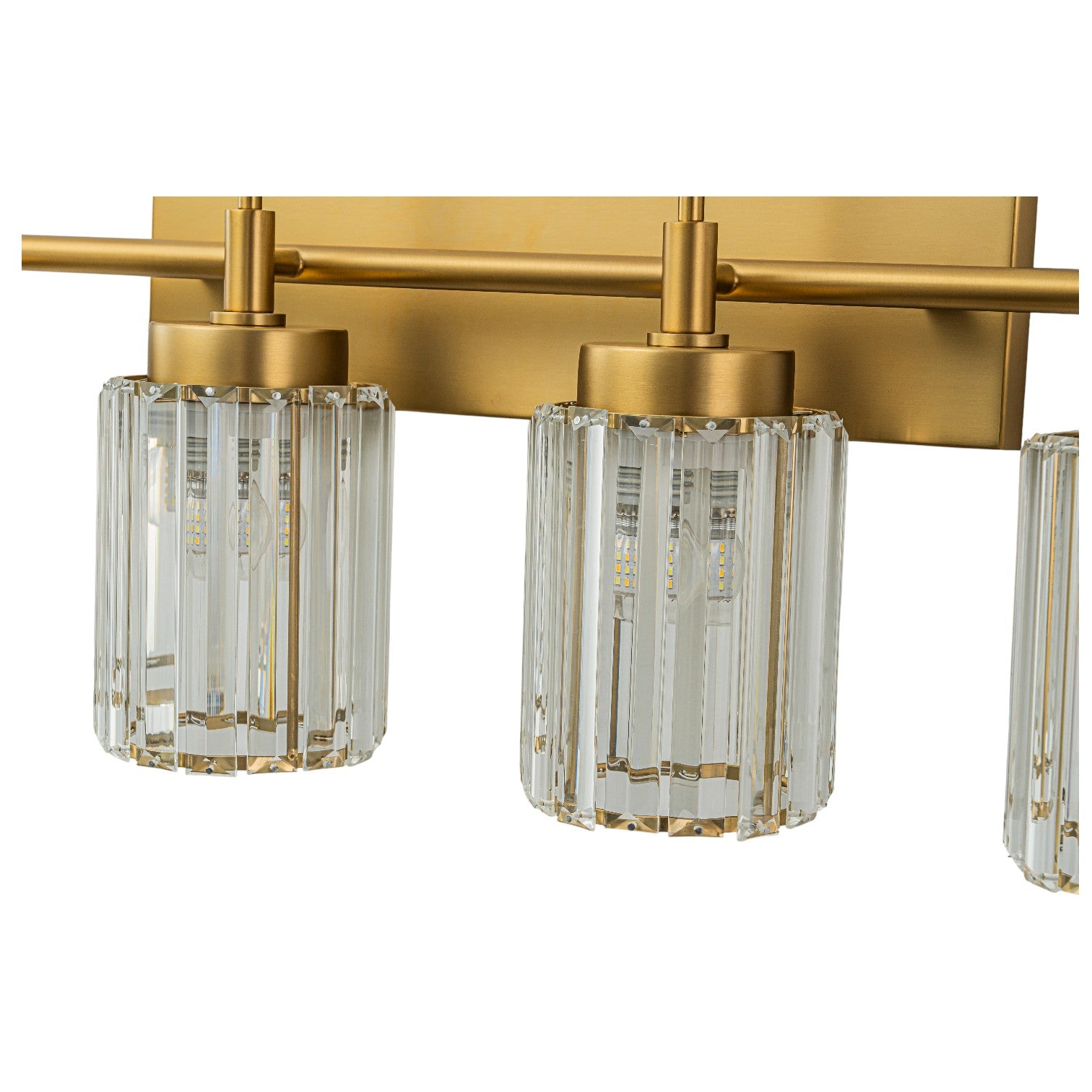 Glowlings 1/2/3/4/5-Light Modern Black/Gold Dimmable Round Crystal Bathroom Vanity Light