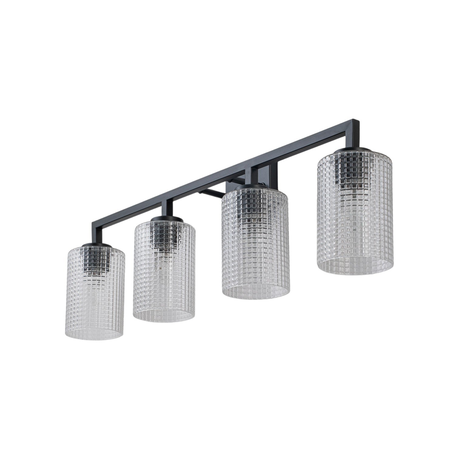 Glowlings 3/4-Light Modern Patterned Textured Glass Cylinder Bathroom Vanity Light Wall Sconce for Mirror Cabinet