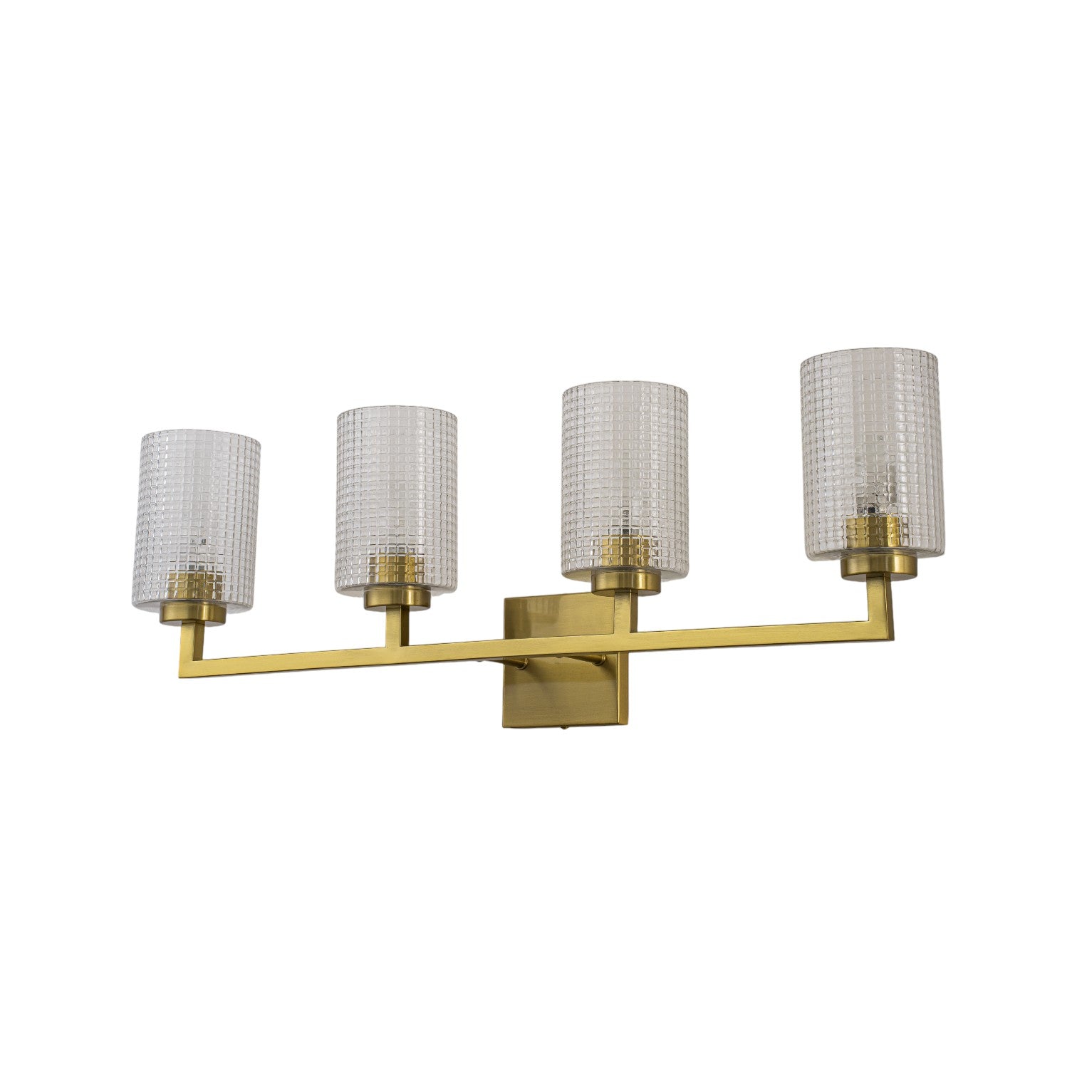 Glowlings 3/4-Light Modern Patterned Textured Glass Cylinder Bathroom Vanity Light Wall Sconce for Mirror Cabinet