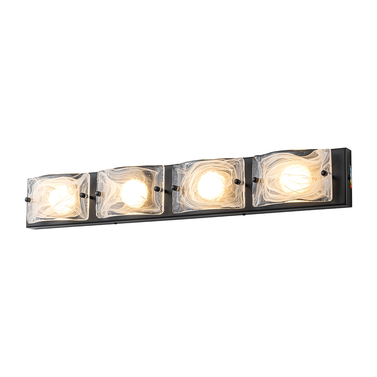 Glowlings 3/4-Light Modern LED Cloud Glass Bathroom Vanity Light Wall Sconce with DIP Dimmable