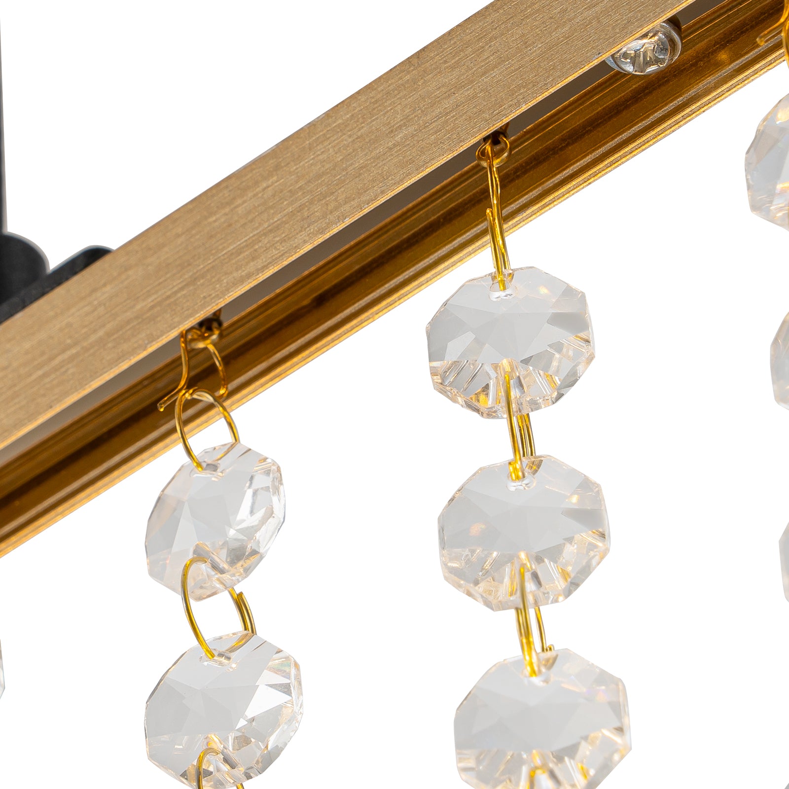 Glowlings 4-Light Modern 40"Wide 3000K Rectangle Gold Linear LED Crystal Chandelier