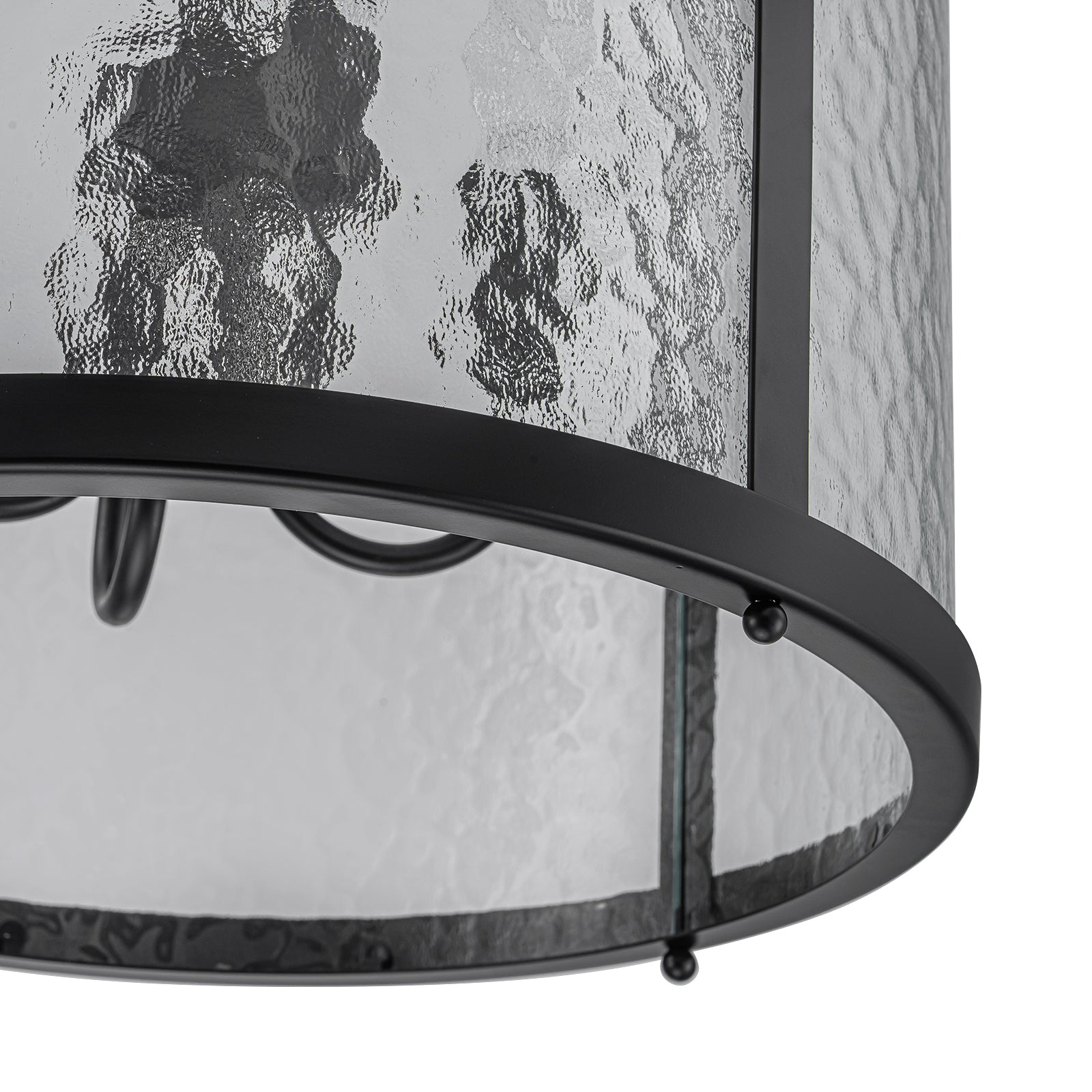 Glowlings 4-Light Modern 16"Wide Ripple Glass Cylinder Lantern Chandelier