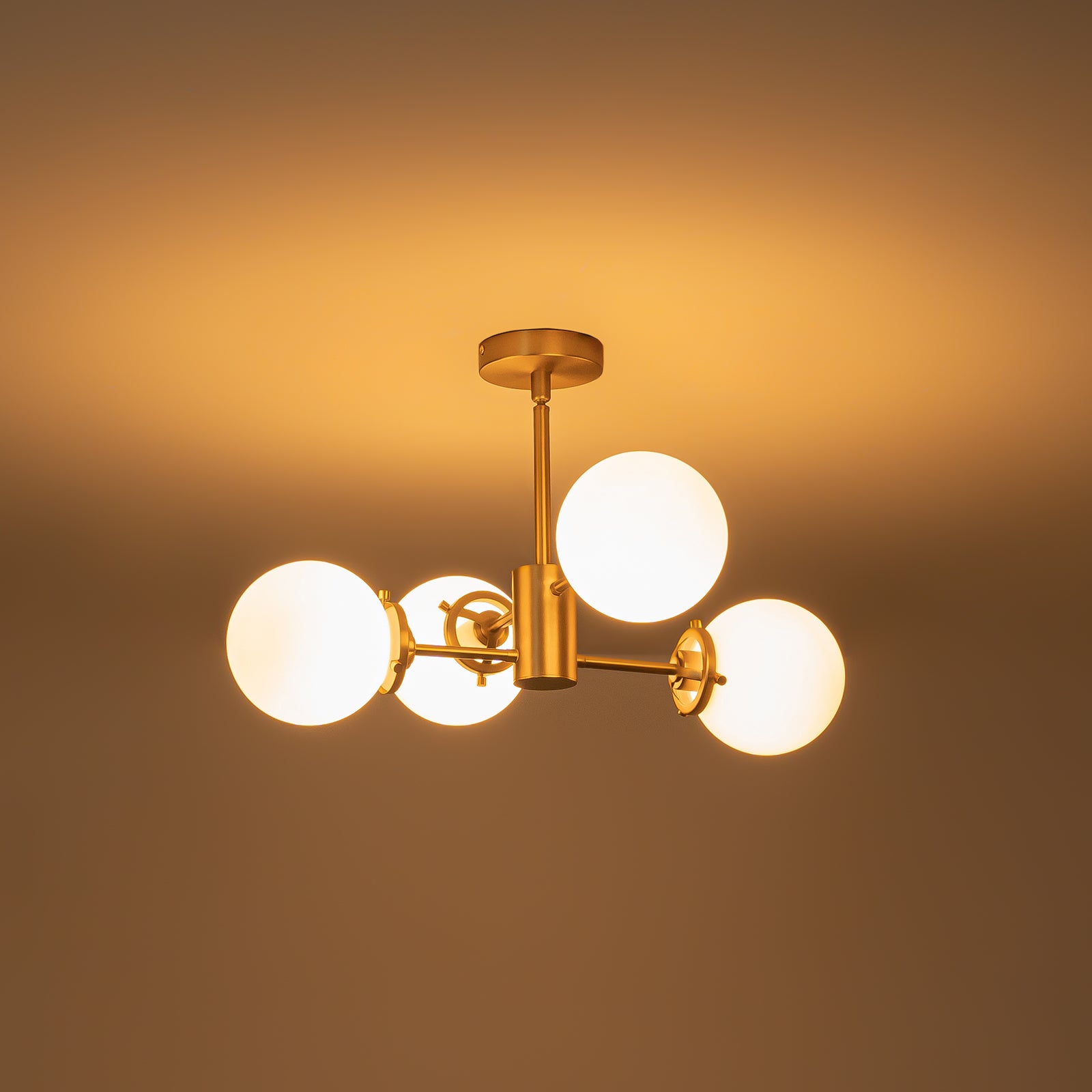 Glowlings 4-Light Modern Opal Glass Sputnik Chandelier