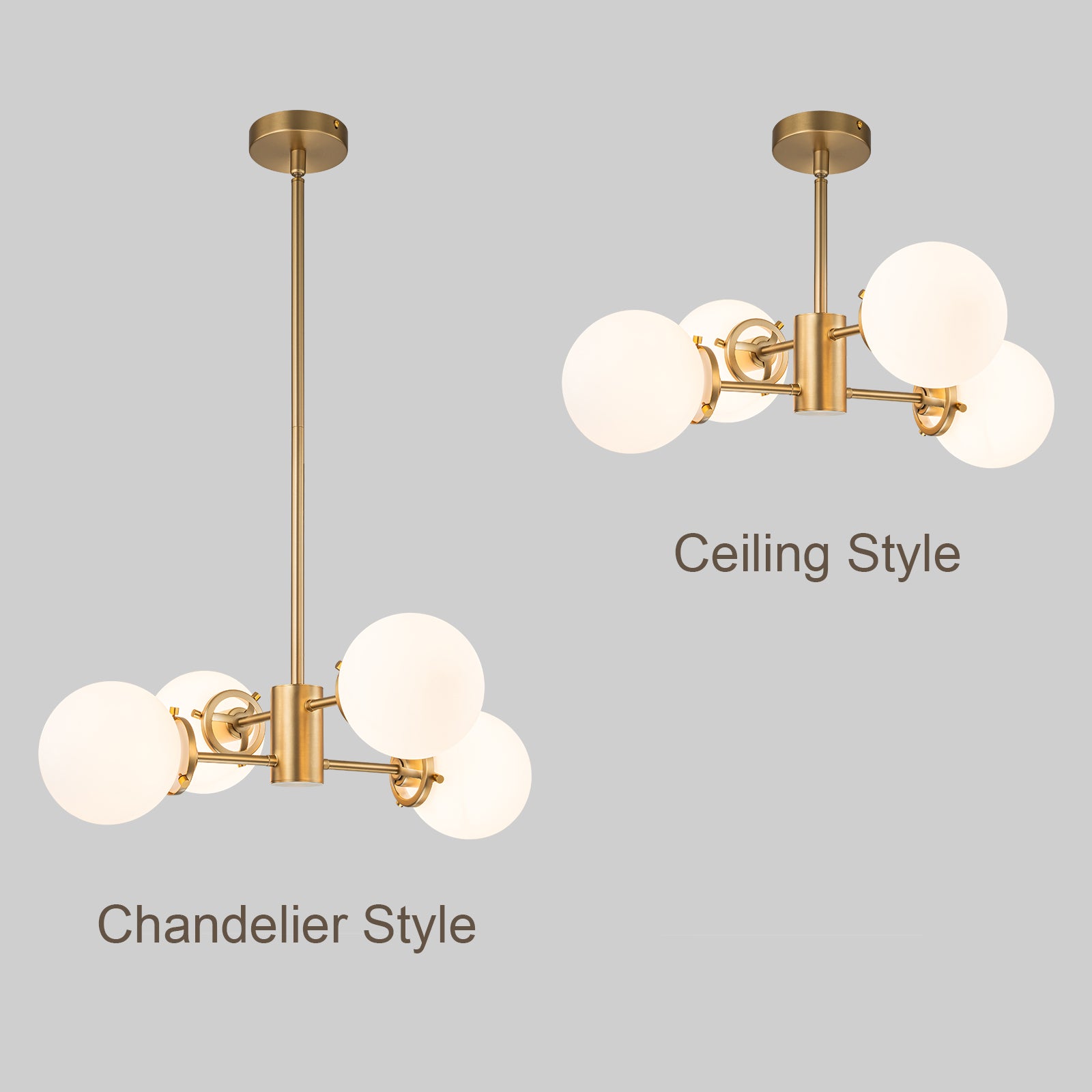 Glowlings 4-Light Modern Opal Glass Sputnik Chandelier