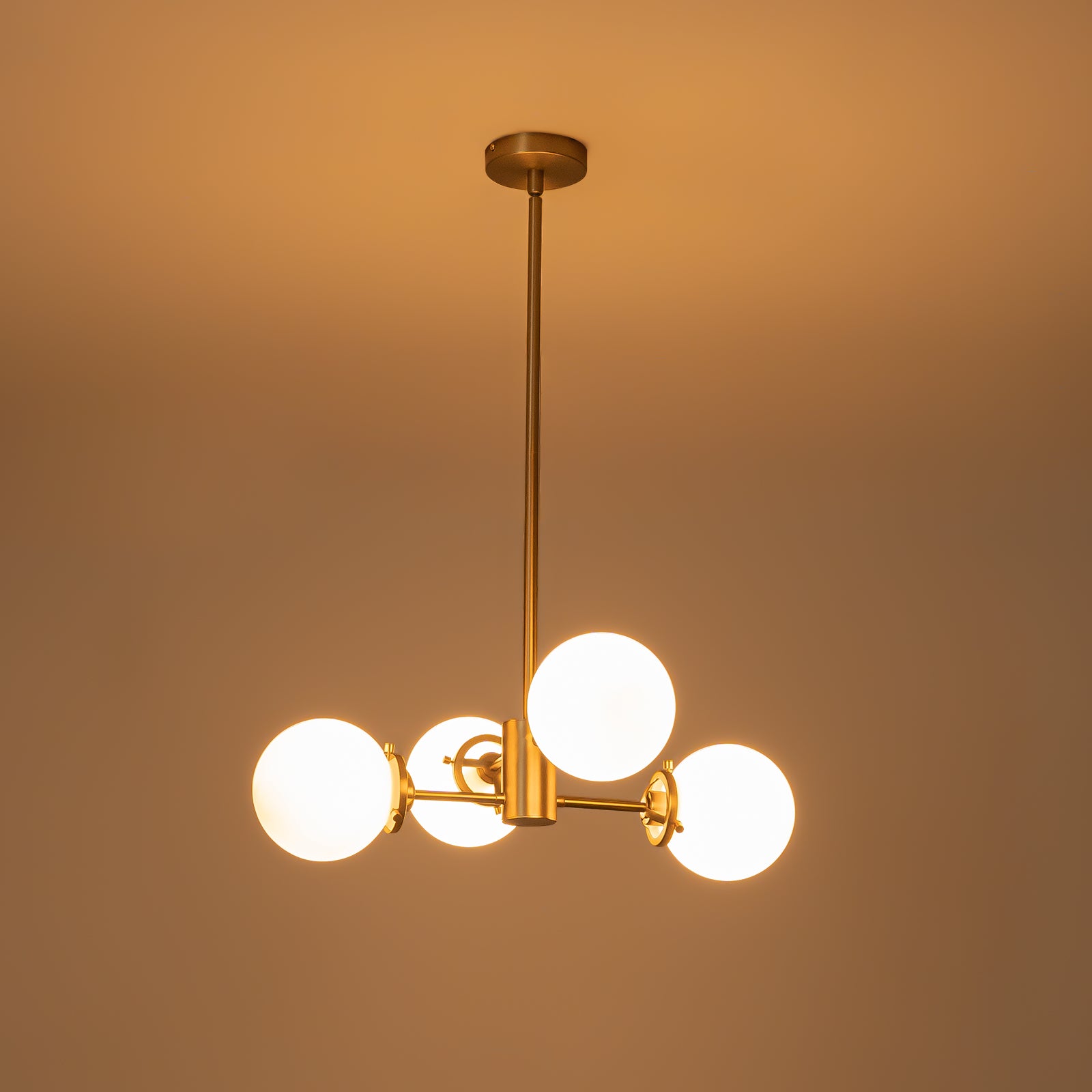 Glowlings 4-Light Modern Opal Glass Sputnik Chandelier