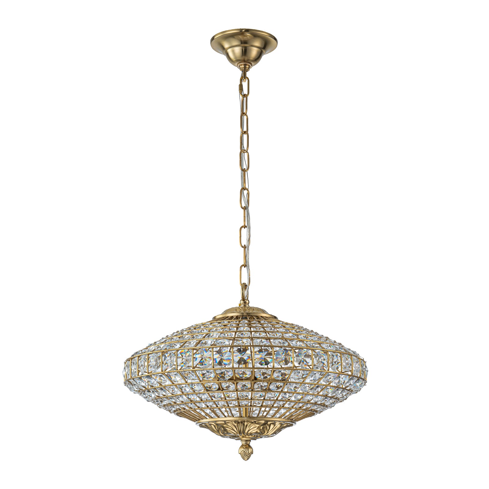 Glowlings 4-Light French Vintage 18"Wide Antique Brass Globe Crystal Chandelier