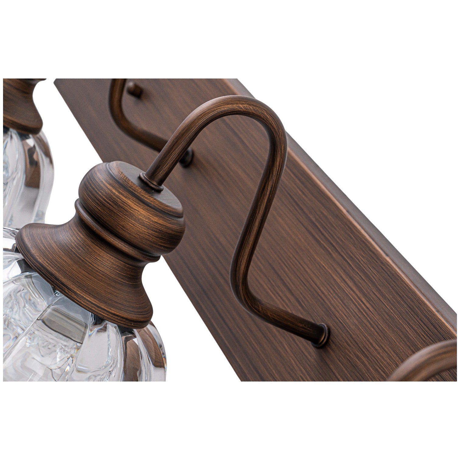 Glowlings 3/4-Light Vintage Antique Bronze Clear Glass Flower Shaped Bathroom Vanity Light