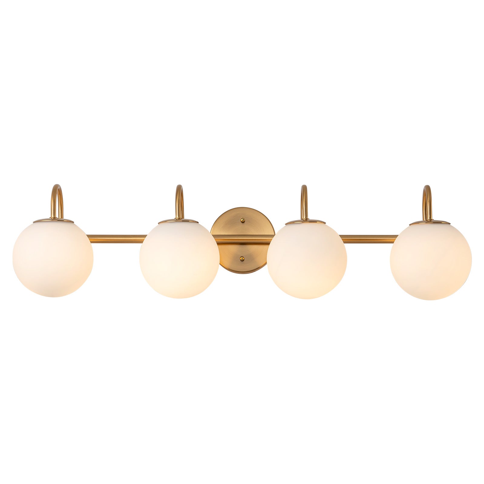 Glowlings 3/4-Light Vintage Antique Copper Opal Glass Bathroom Vanity Light Over Mirror