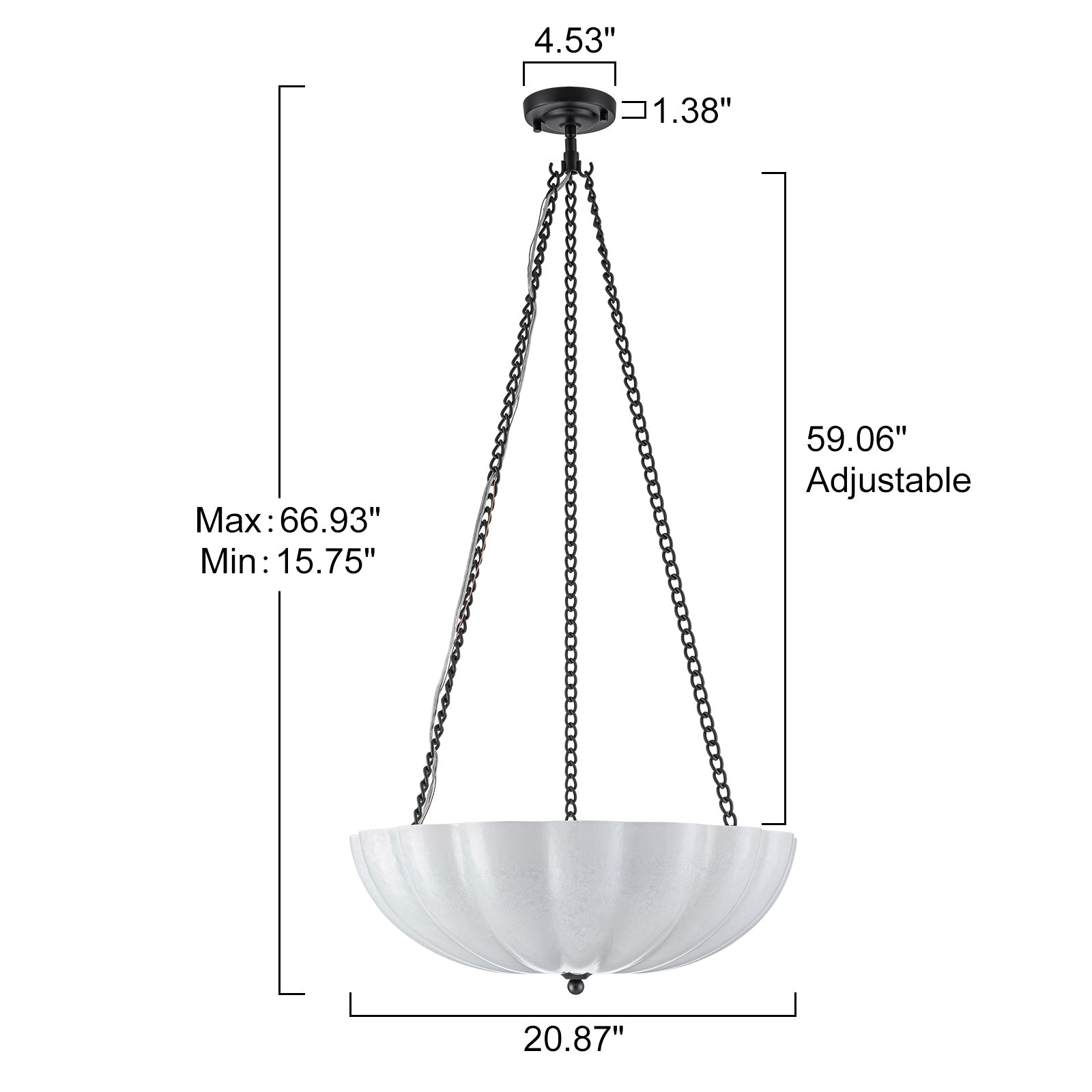 Glowlings 4-Light Vintage 21"Wide Flower Shape Frosted Cloud Glass Chandelier