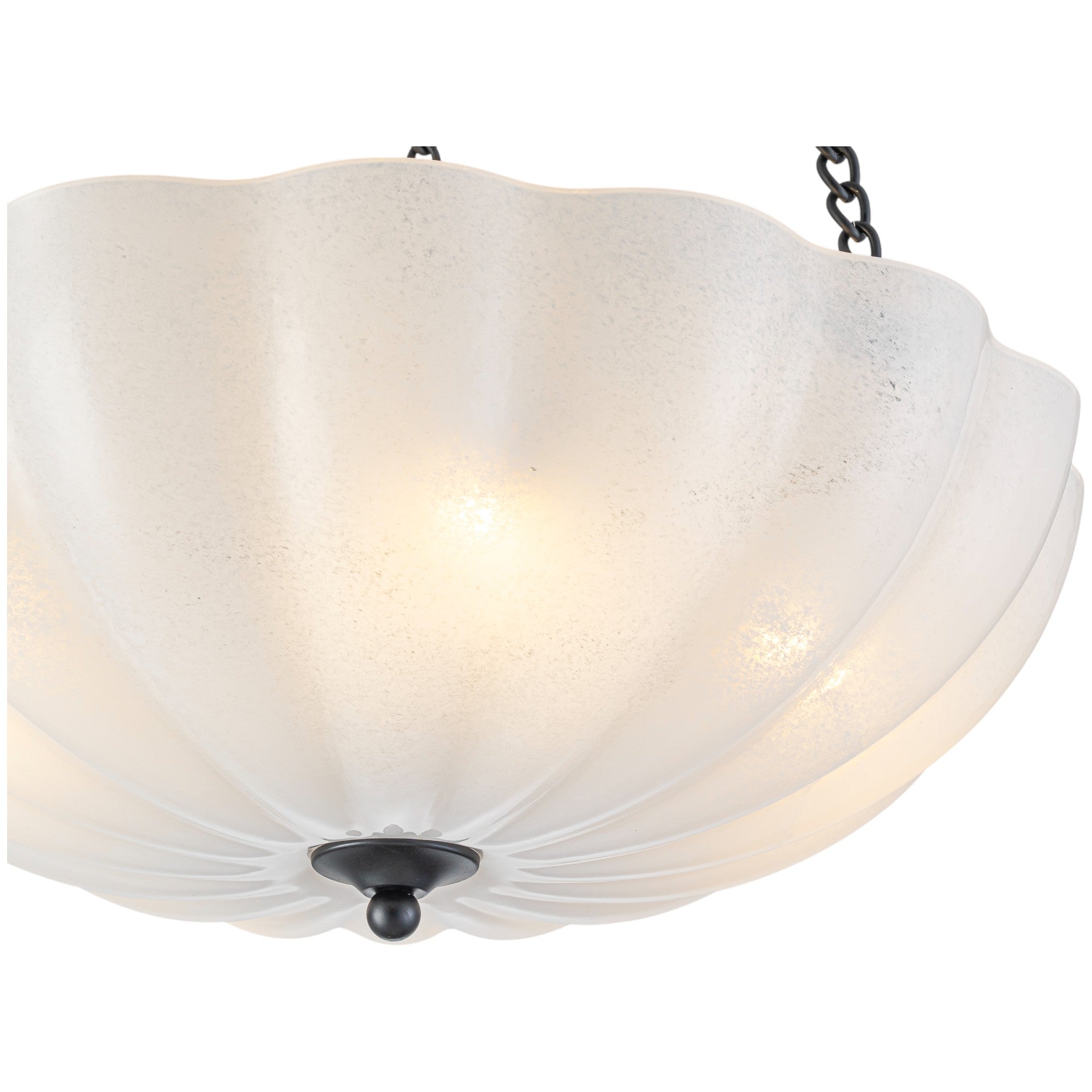 Glowlings 4-Light Vintage 21"Wide Flower Shape Frosted Cloud Glass Chandelier