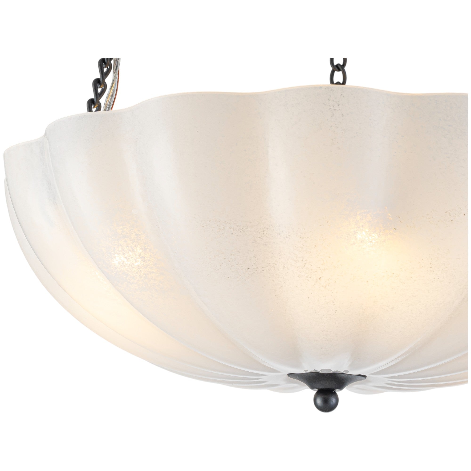 Glowlings 4-Light Vintage 21"Wide Flower Shape Frosted Cloud Glass Chandelier