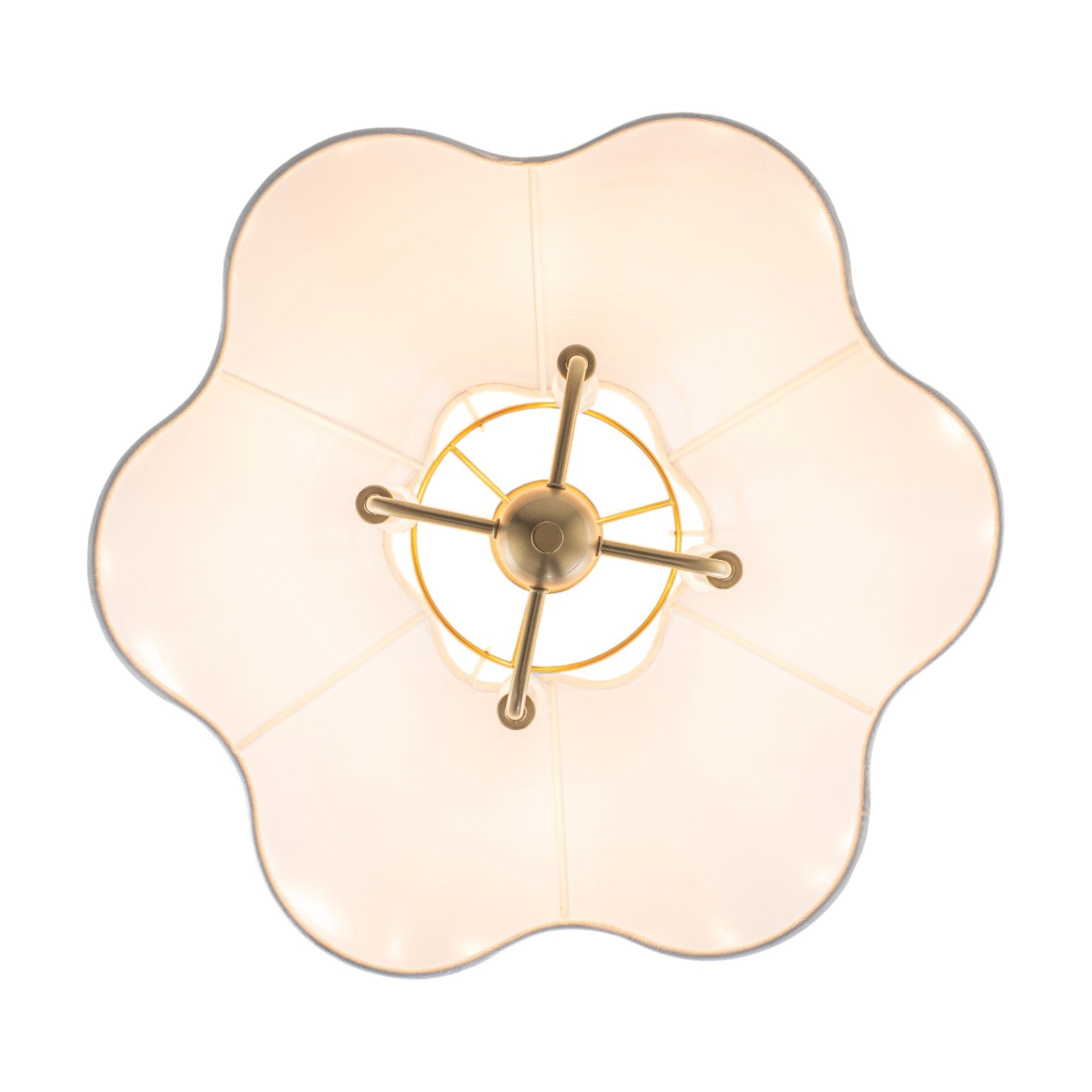 Glowlings 4-Light Vintage 23"Wide White Fabric Flower Shape Chandelier