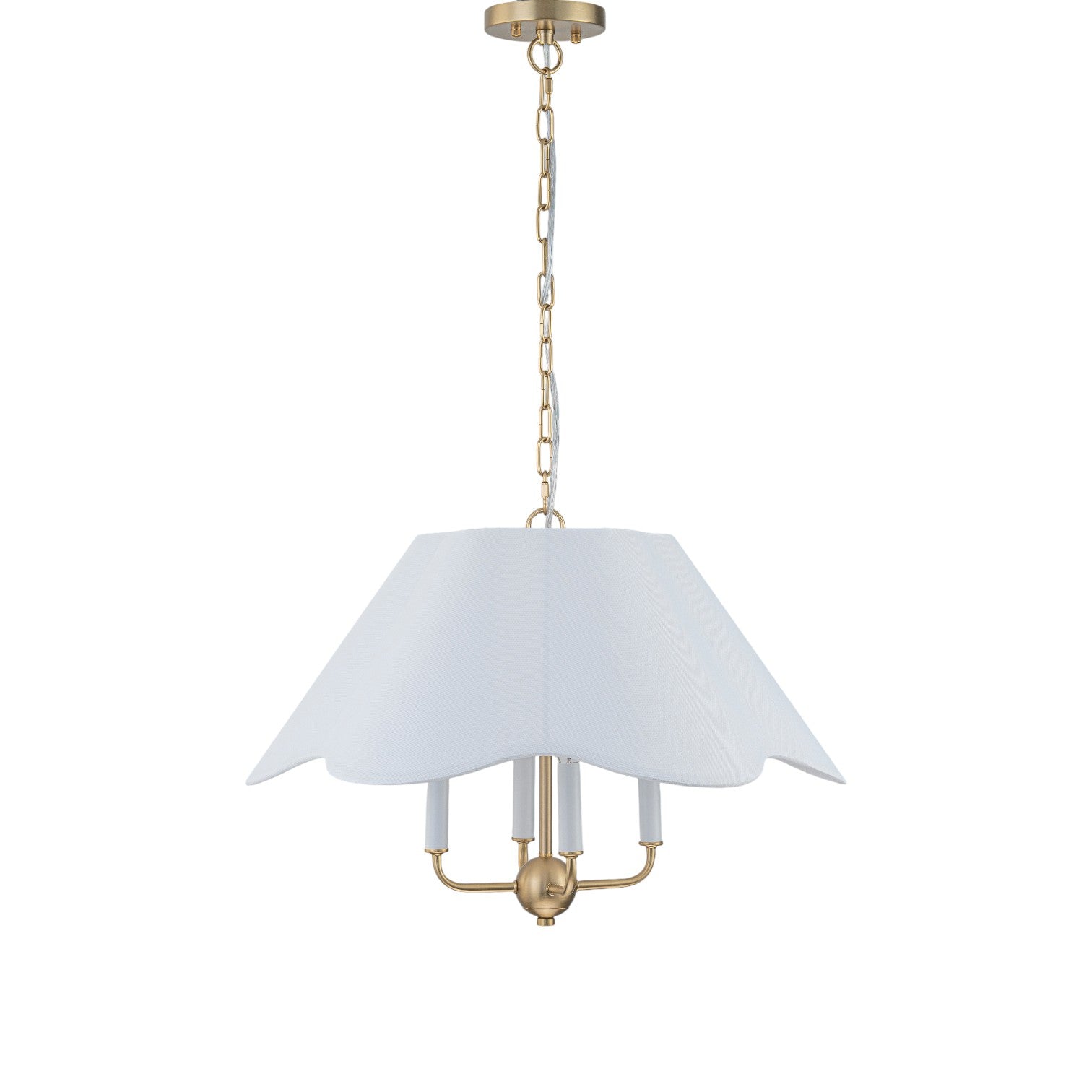 Glowlings 4-Light Vintage 23"Wide White Fabric Flower Shape Chandelier