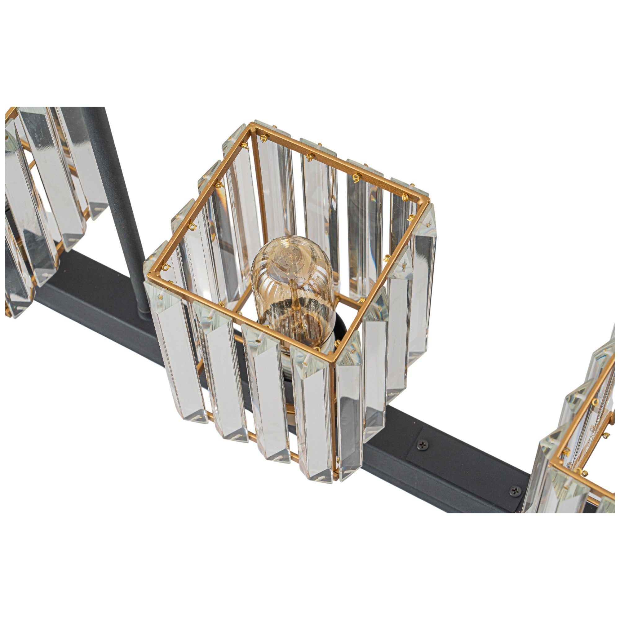 Glowlings 5-flammige, moderne, 99,1 cm breite, große, lineare Kristall-Pendelleuchte, Inselleuchte