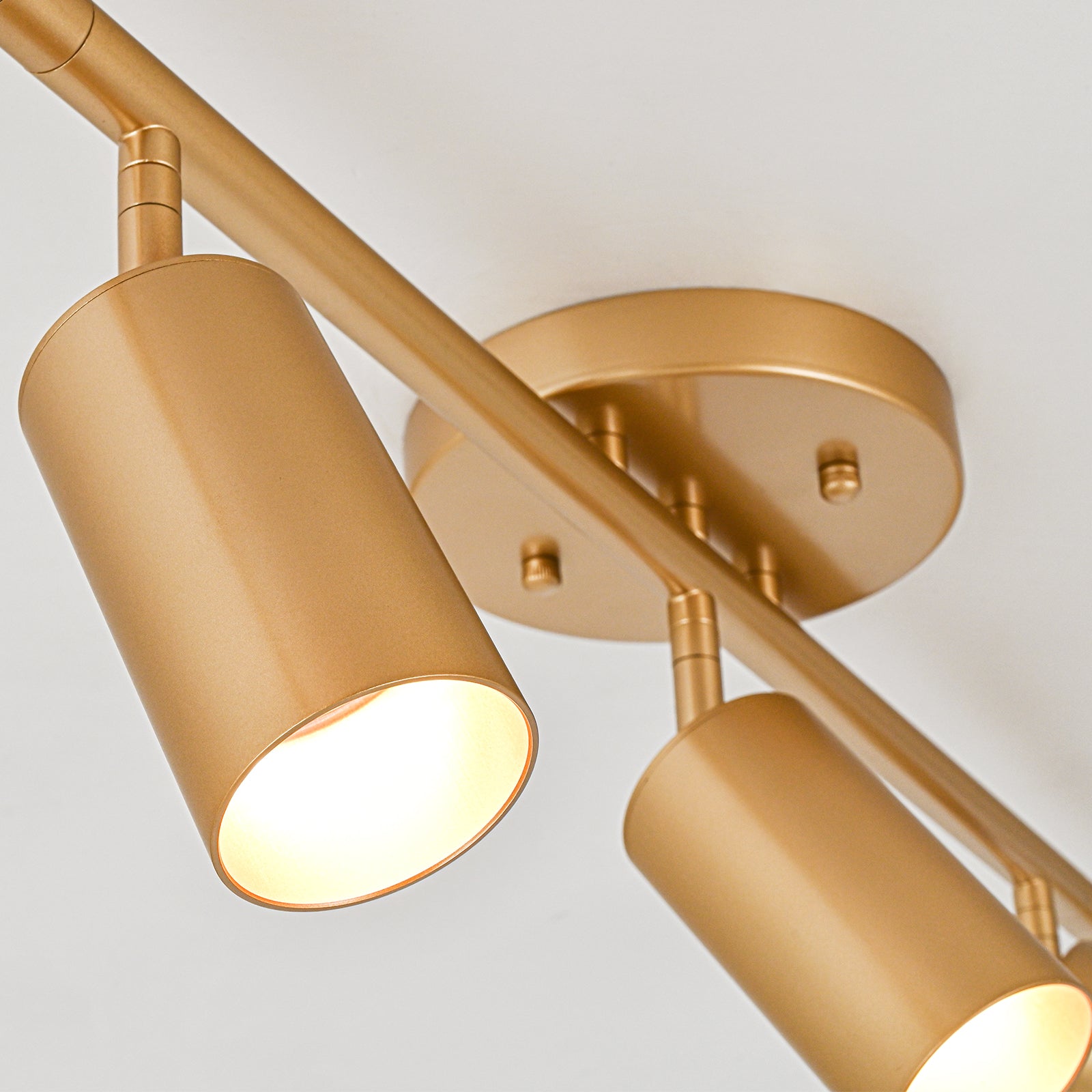 Glowlings 5-Light Modern 44"Wide Brass Linear Flush Mount Ceiling Spotlight LED Track Lighting